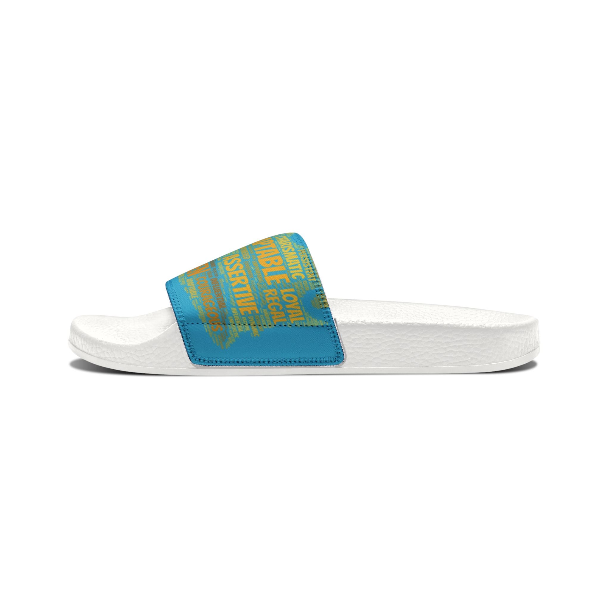 Bozz Queen Turquoise & Gold Women's Sandals - Removable Strap Beach Slides