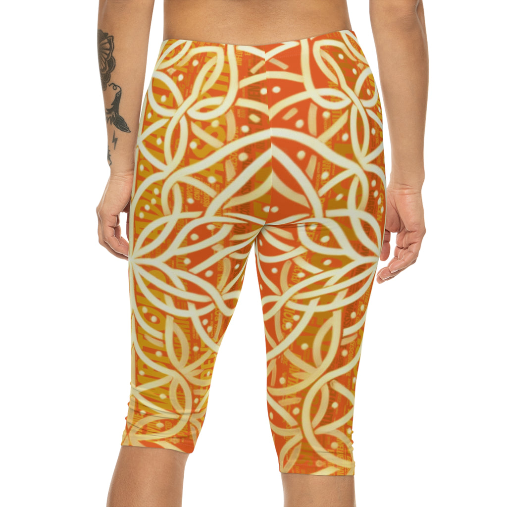 Orange Chic Women's Capri Leggings - Stylish Yoga Pants & Activewear