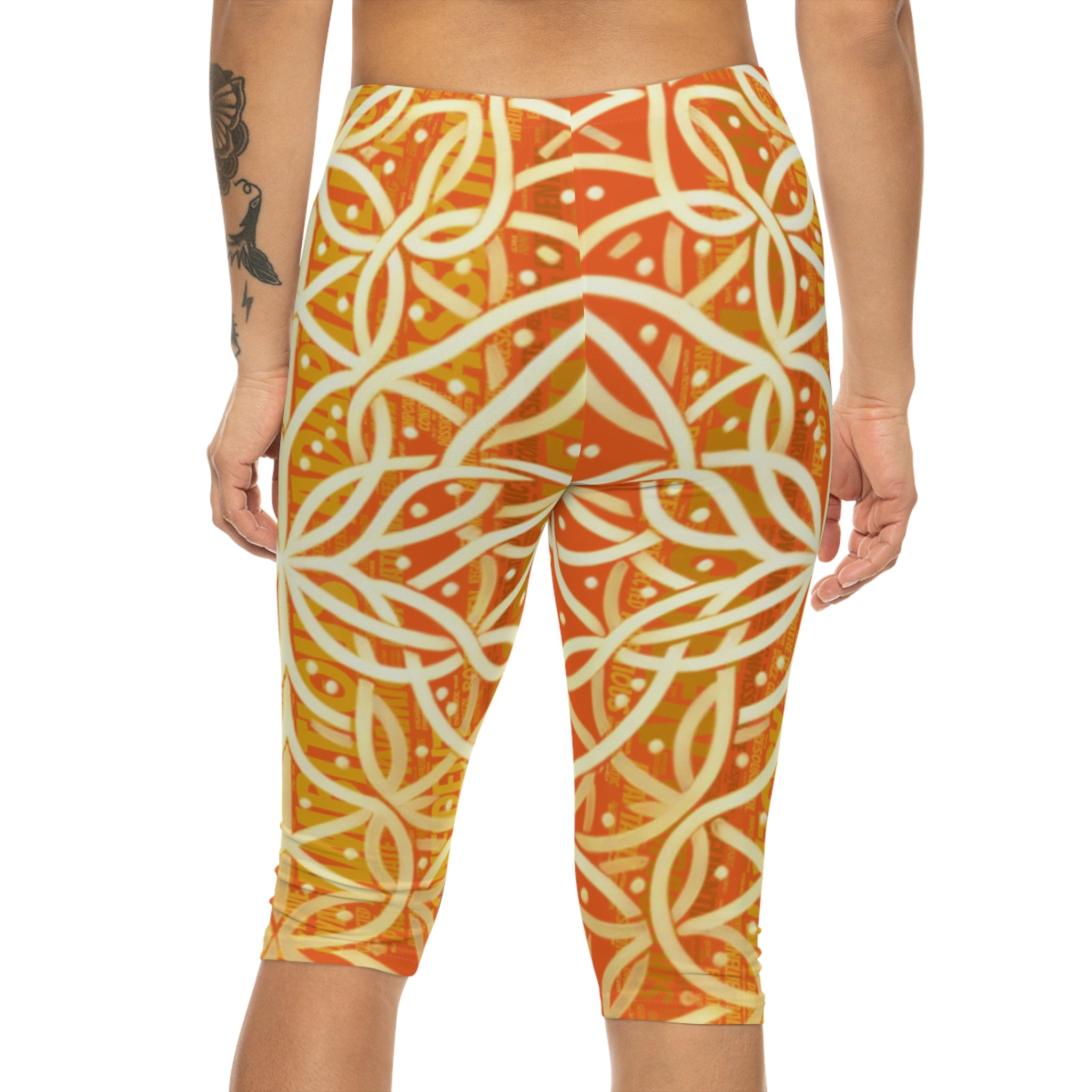 Orange Chic Women's Capri Leggings - Stylish Yoga Pants & Activewear