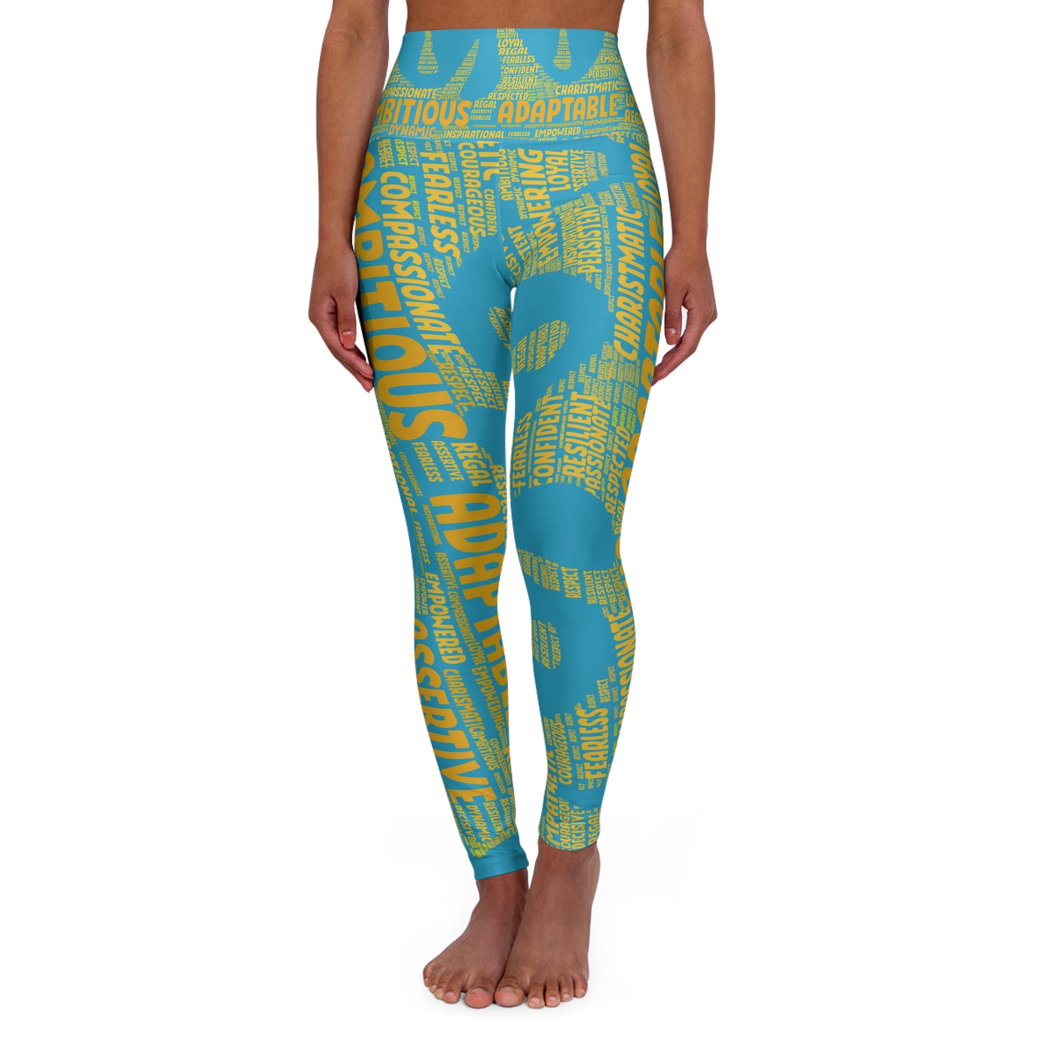 Empowering High Waisted Yoga Leggings - Motivational Activewear