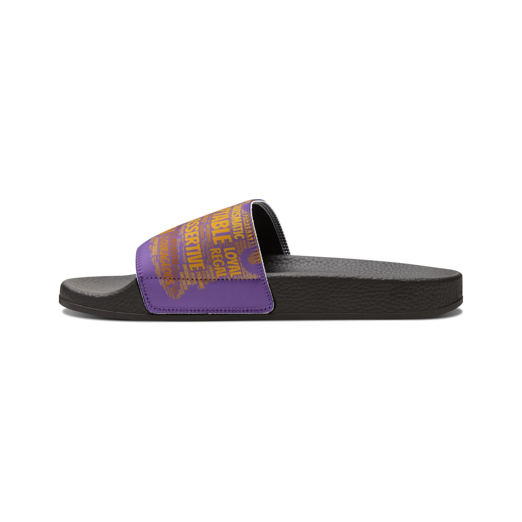Bozz Queen Light Purple & Gold Women's Sandals - Removable Strap Beach Slides