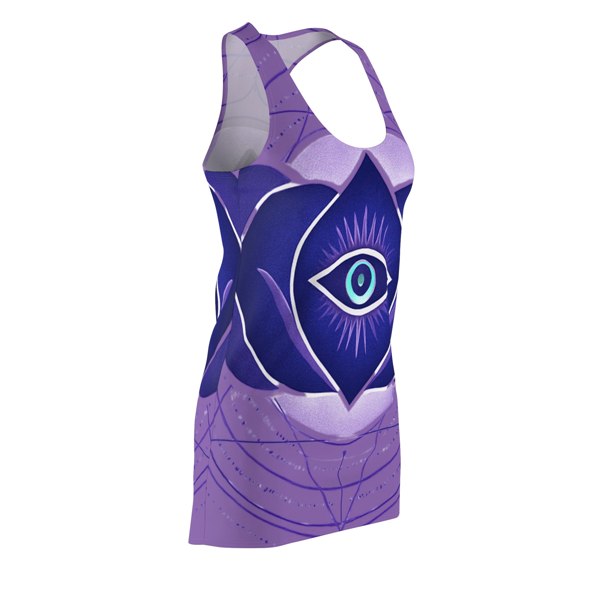 Purple Chakra Flow Racerback Dress - Third Eye Energy (Ajna) Wellness Wear