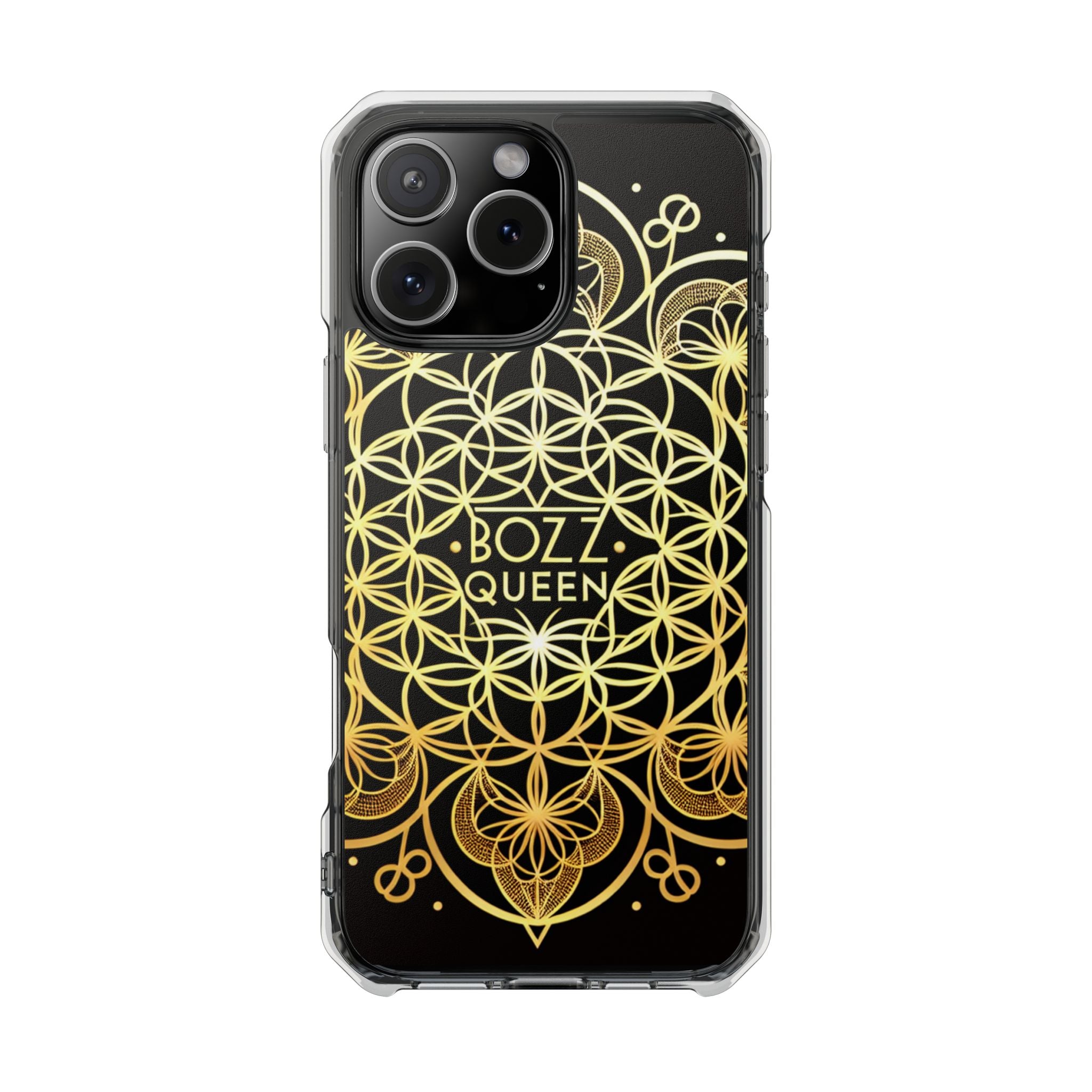 Magnetic Phone Case with Mandala Design, Boz Queen Protective Cover, Gift for Her, Bohemian Aesthetic, Unique Phone Accessory