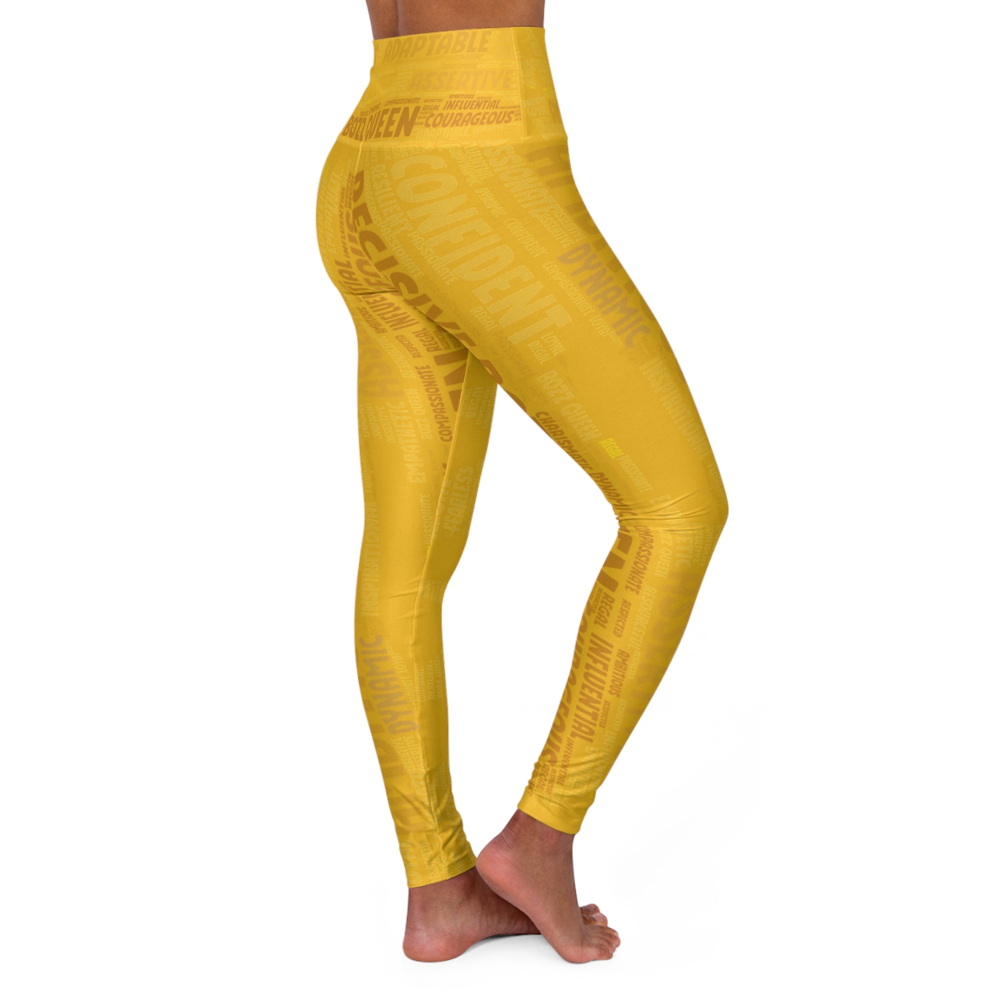 Empowering High Waisted Yoga Leggings - Motivational Activewear