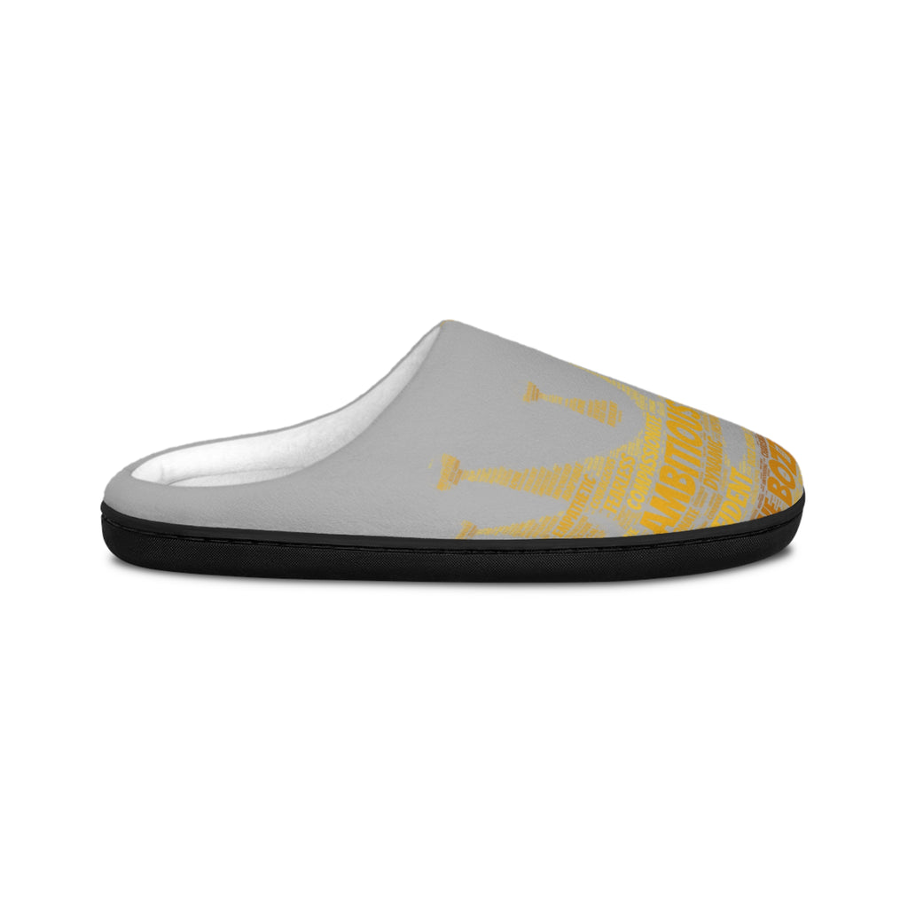 Bozz Queen Light Grey & Golden Women's Indoor Slippers