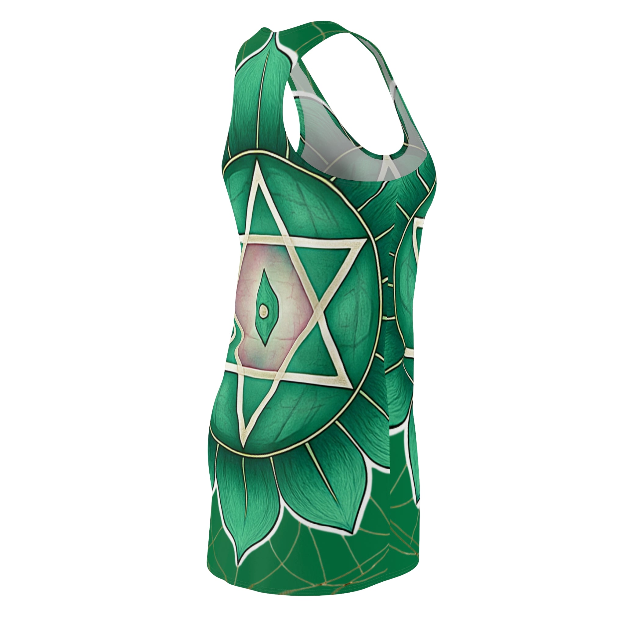 Green Chakra Flow Racerback Dress - Heart Energy (Anahata) Wellness Wear