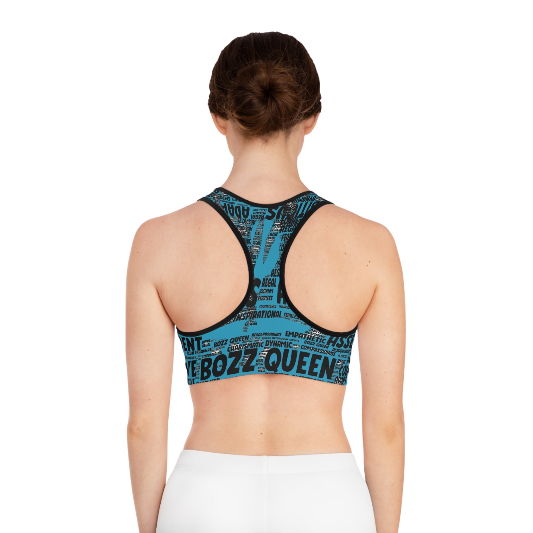Empowering Sports Bra - Bozz Queen Origin Collection | Turquoise & Black