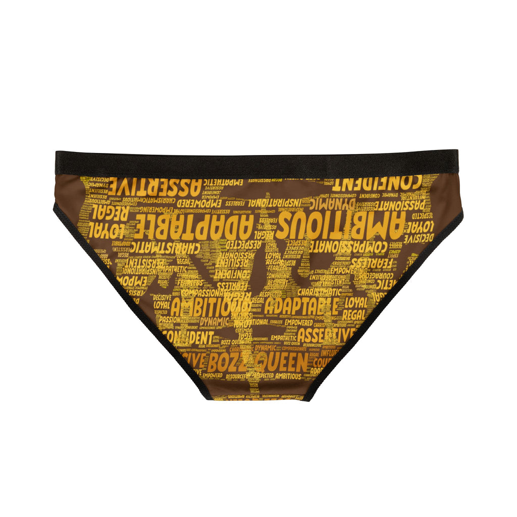 Women's Brown Yellow Motivational Underwear - Bold Statement Lingerie