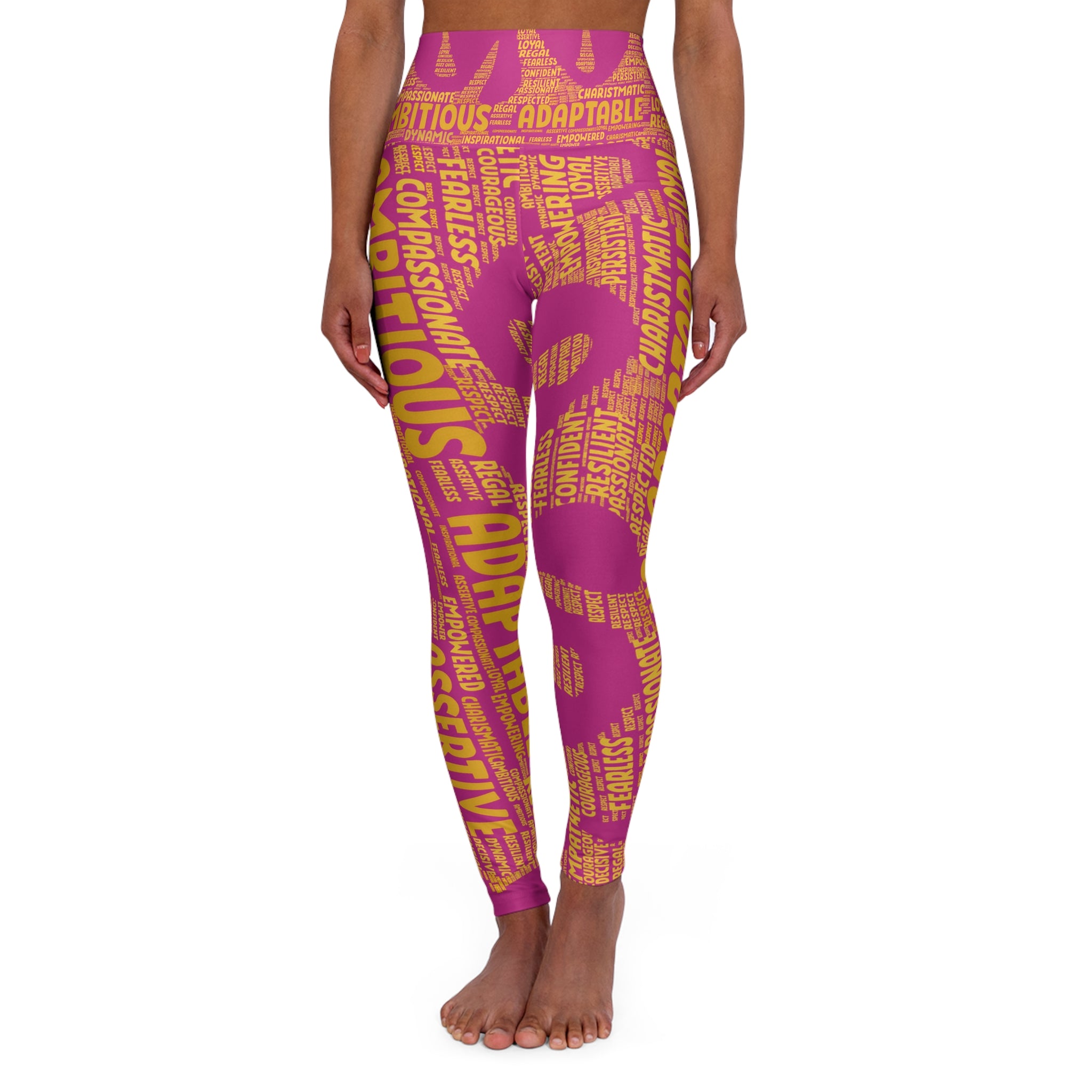 Empowering High Waisted Yoga Leggings - Motivational Activewear