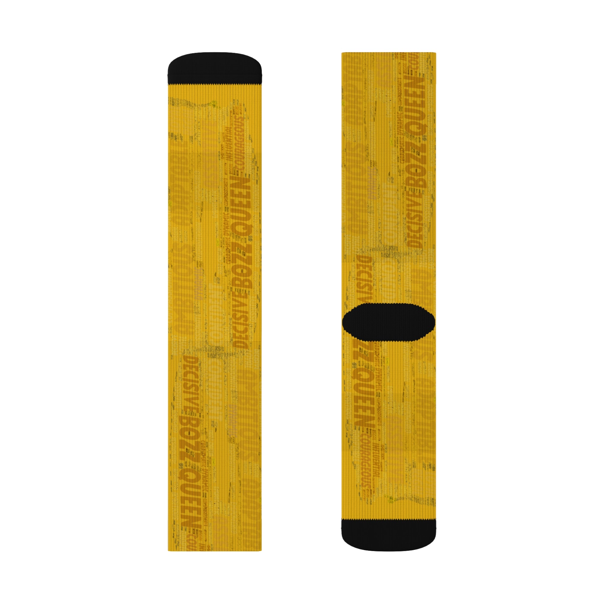 BOZZ QUEEN Yellow Bold Statement Socks - Empowering Motivational Wear