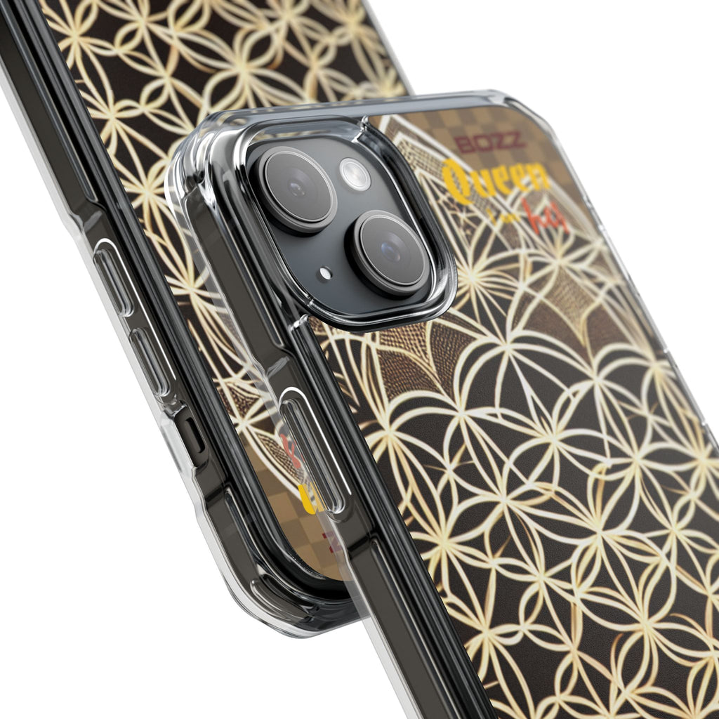 Stylish Magnetic Phone Case with Floral Design, Clear iPhone Case, Bohemian Phone Cover, Budding Flower Impact Case, Unique Tech Accessory