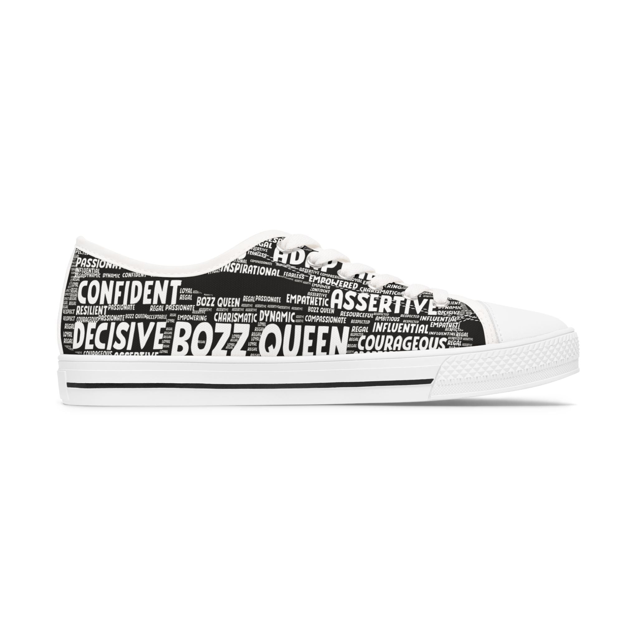 Assertive Women's Sneakers - Black & White Empowering Footwear for Confident Women