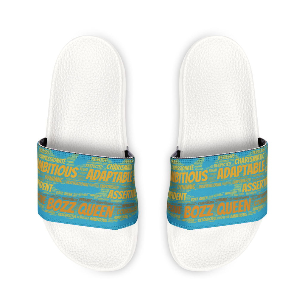 Bozz Queen Turquoise & Gold Women's Sandals - Removable Strap Beach Slides