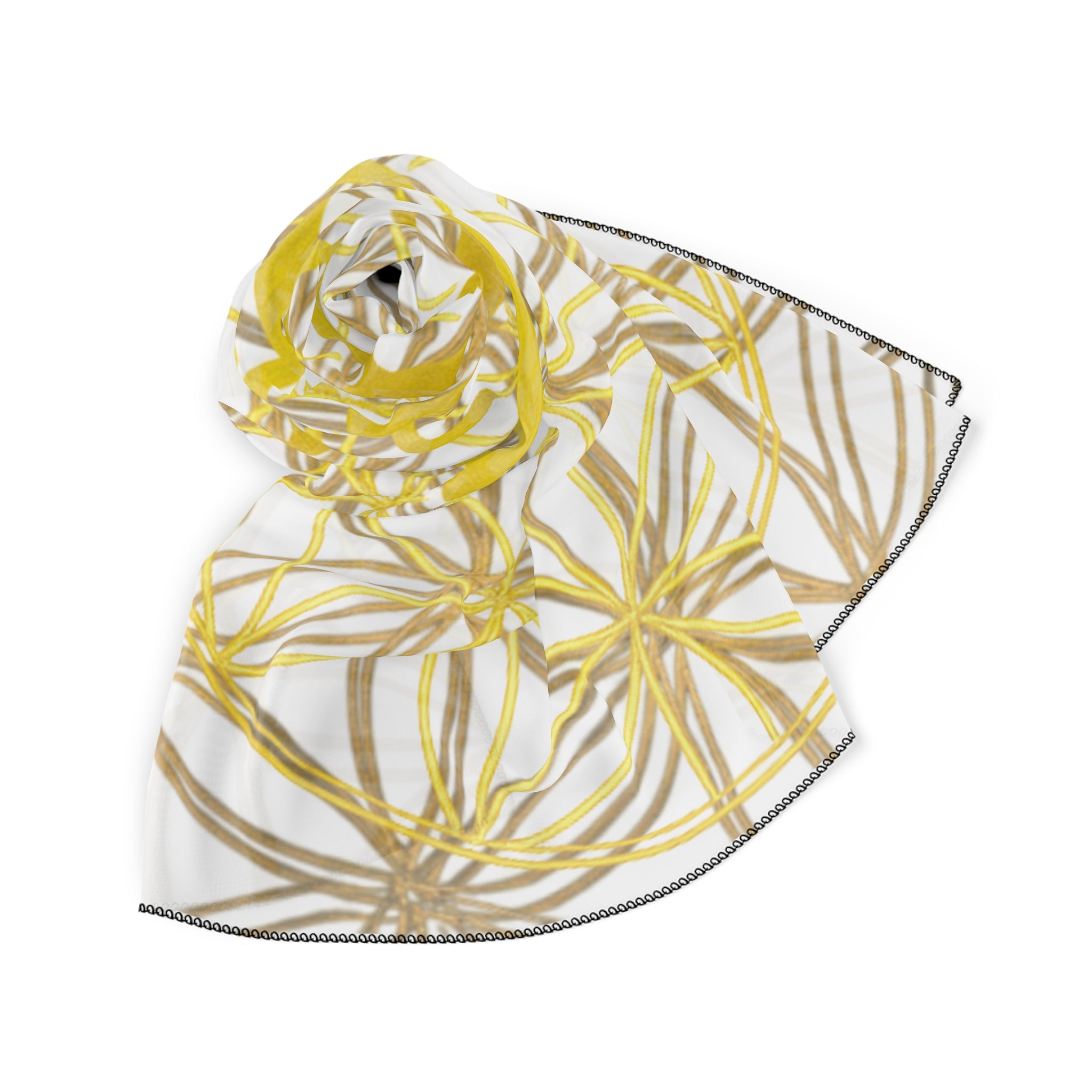 Flower of Life White Scarf - Sacred Geometry Spiritual Accessory