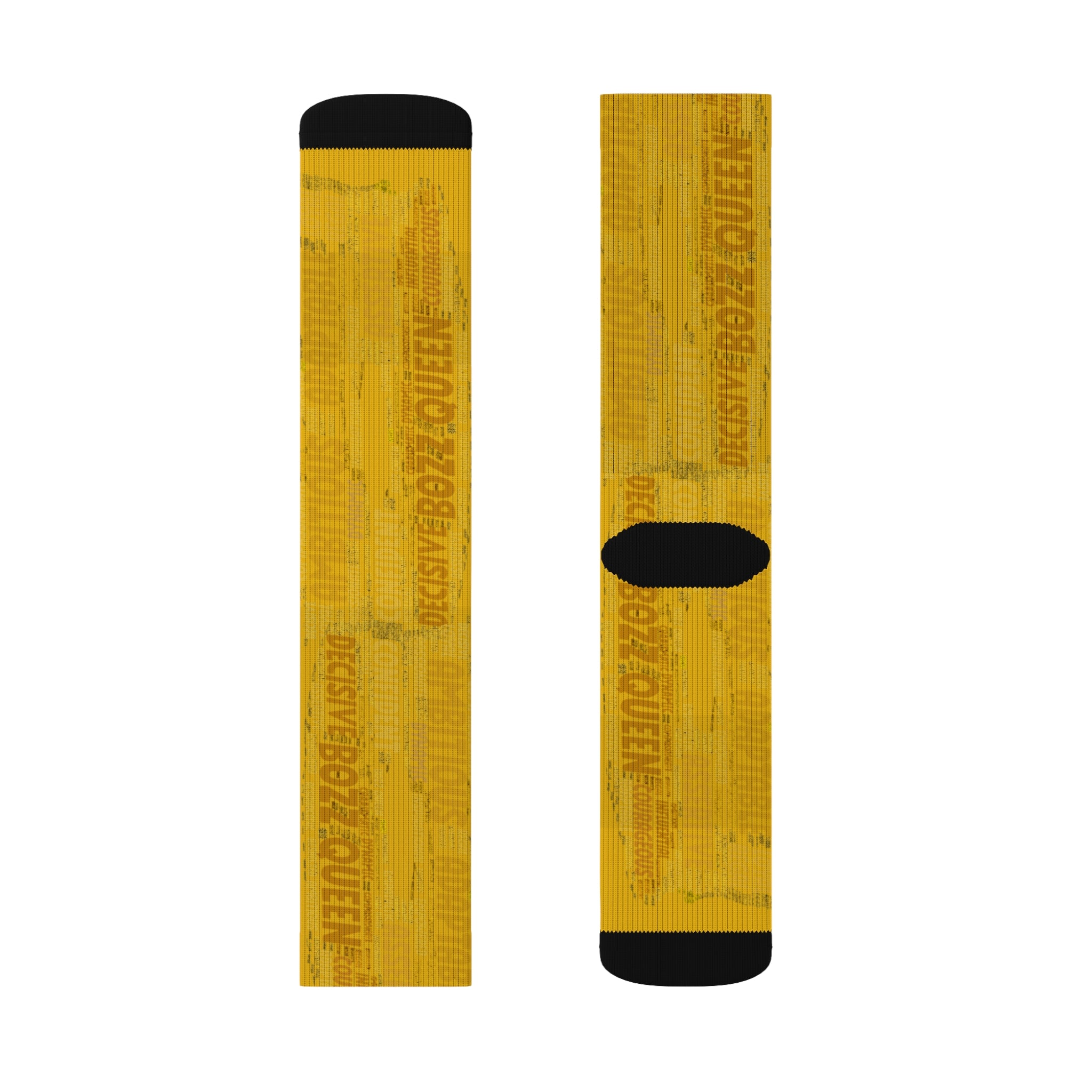 BOZZ QUEEN Yellow Bold Statement Socks - Empowering Motivational Wear