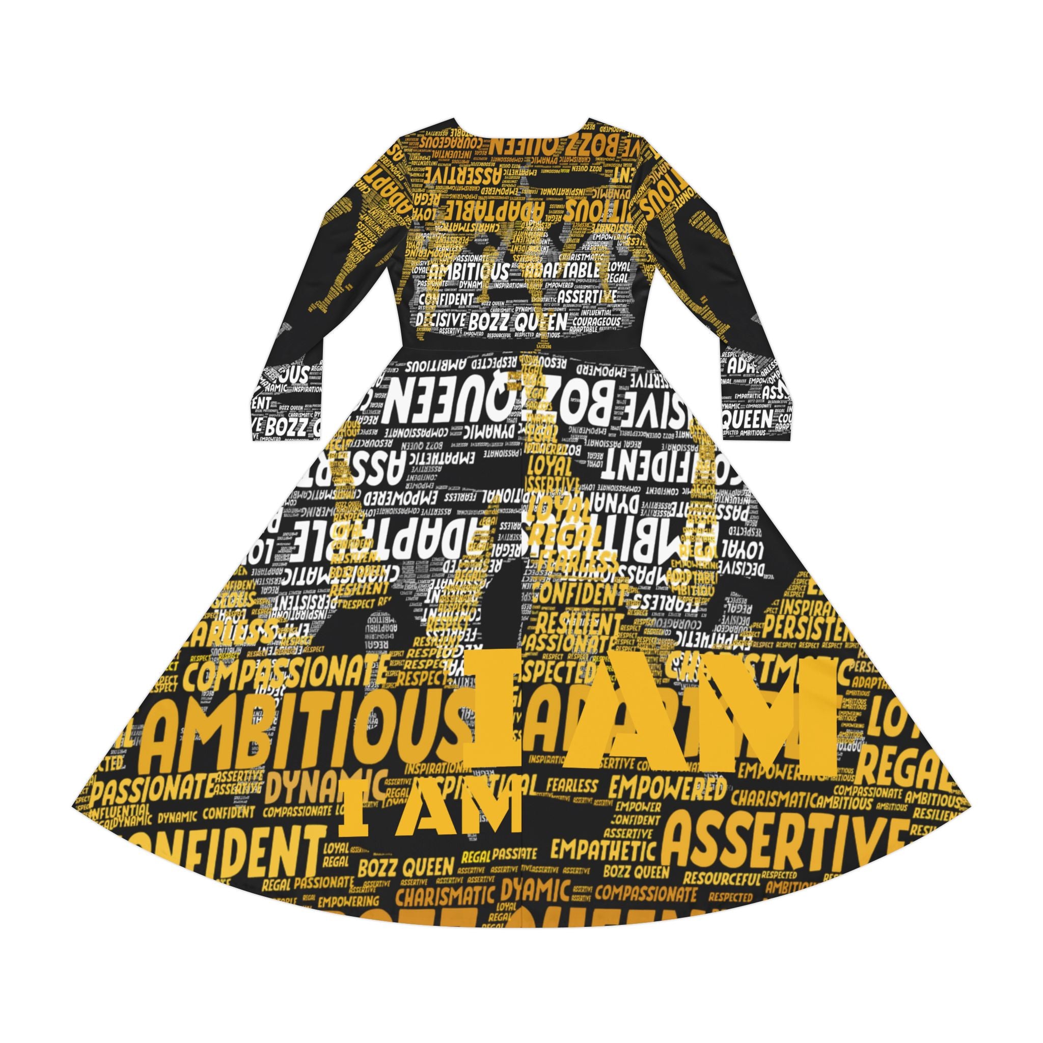 BOZZ QUEEN I AM Series Empowering Women's Dance Dress - Inspirational Affirmation Dress