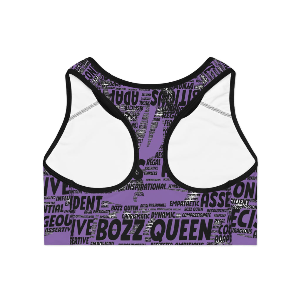 Empowering Sports Bra - Bozz Queen Origin Collection | Light Purple & Black