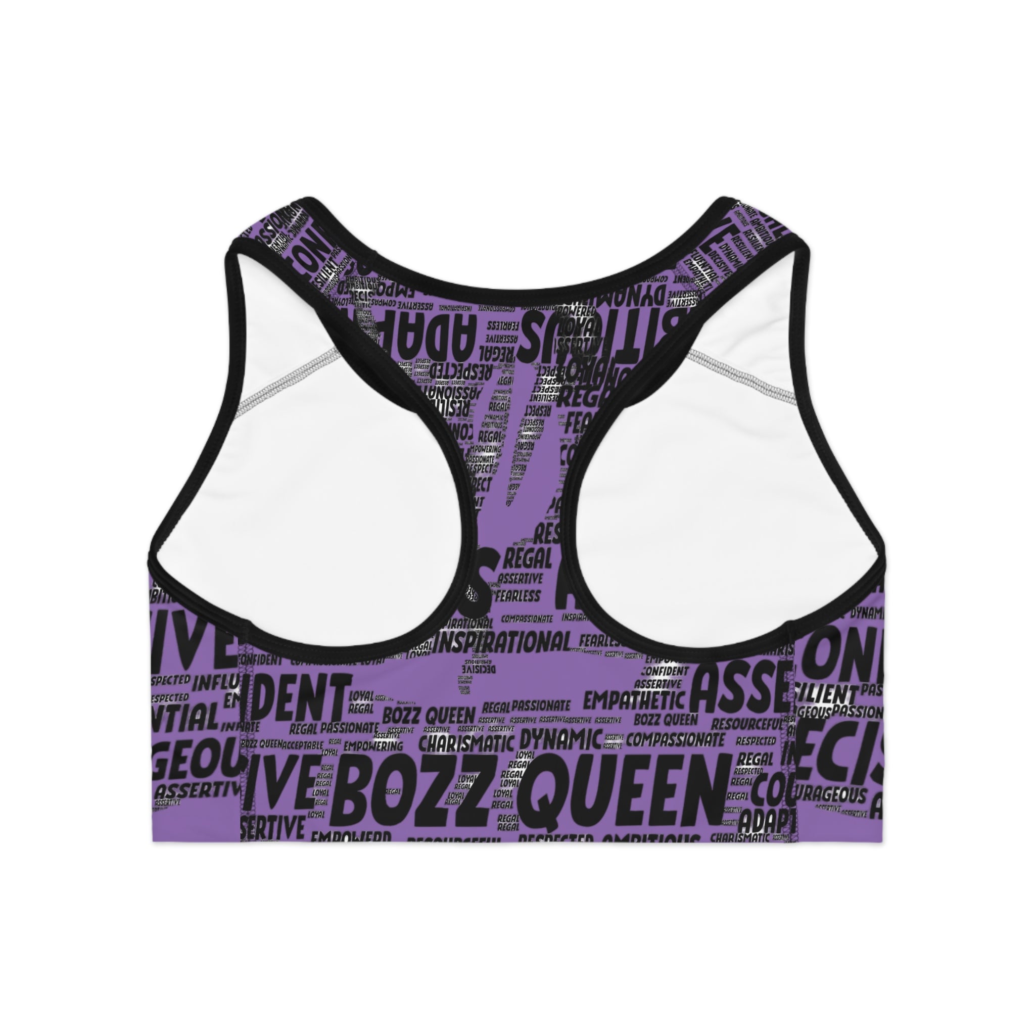 Empowering Sports Bra - Bozz Queen Origin Collection | Light Purple & Black