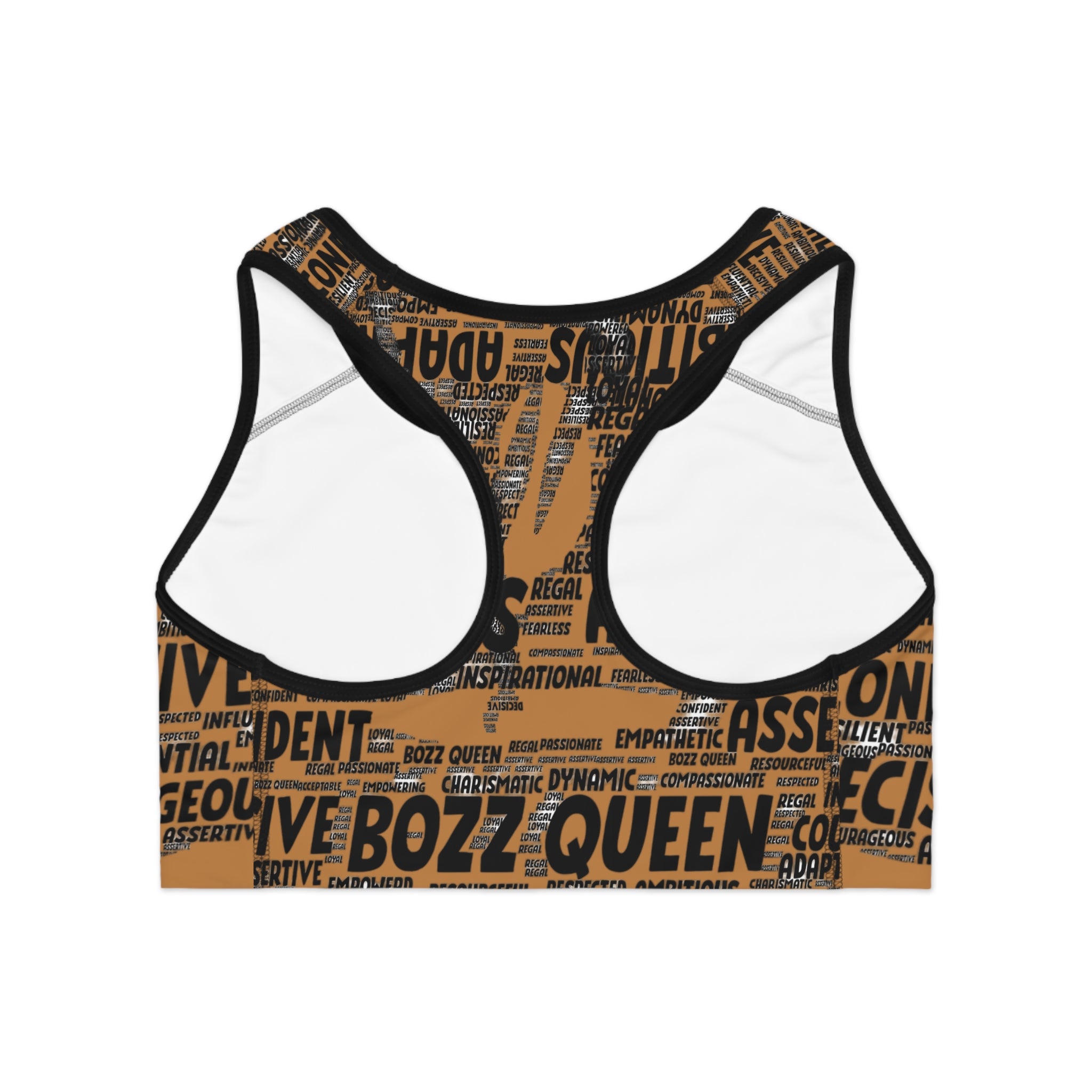Empowering Sports Bra - Bozz Queen Origin Collection | Light Brown & Black