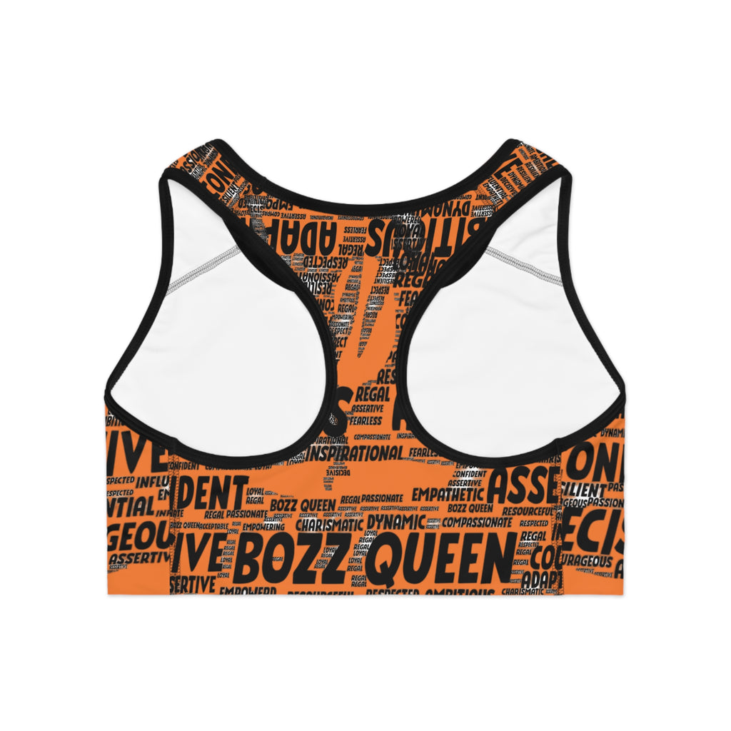 Empowering Sports Bra - Bozz Queen Origin Collection | Light Orange & Black