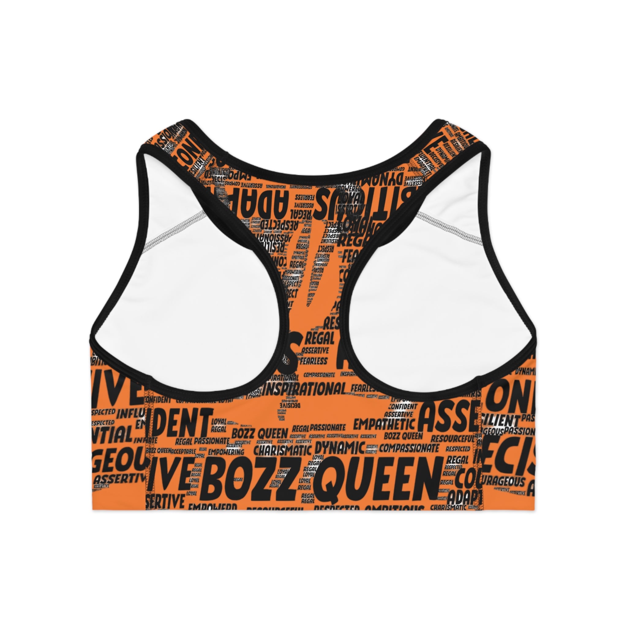 Empowering Sports Bra - Bozz Queen Origin Collection | Light Orange & Black