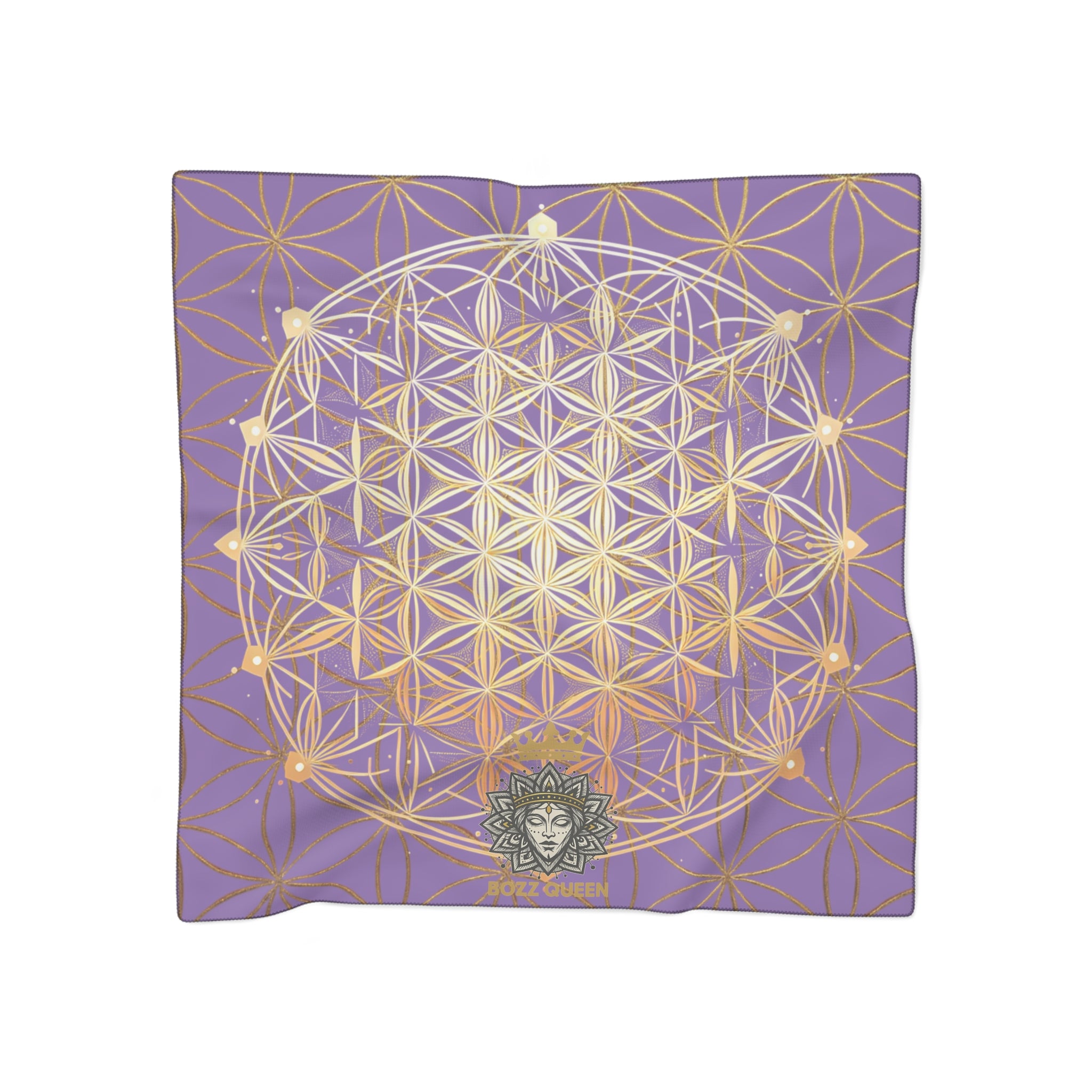 Flower of Life Light Purple Scarf - Sacred Geometry Spiritual Accessory