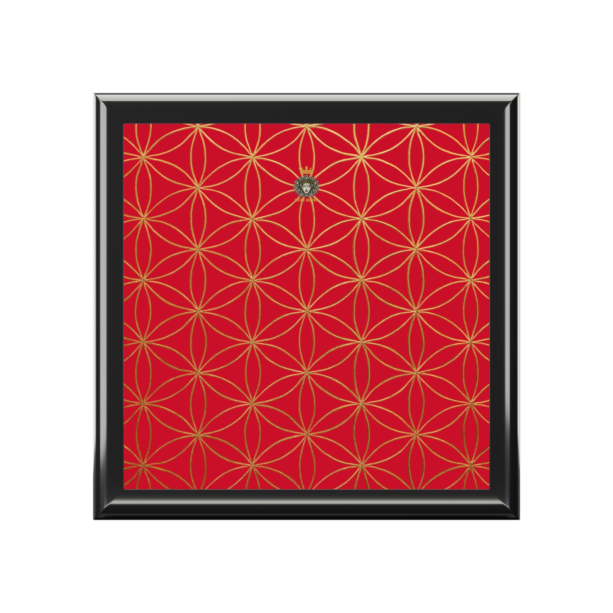 Flower of Life Jewelry Box - Red Elegant Keepsake Organizer