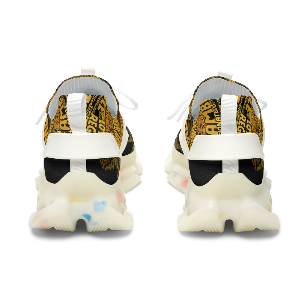 Bozz Queen Black & Yellow Women's Mesh Sneakers - Comfortable Athletic Shoes