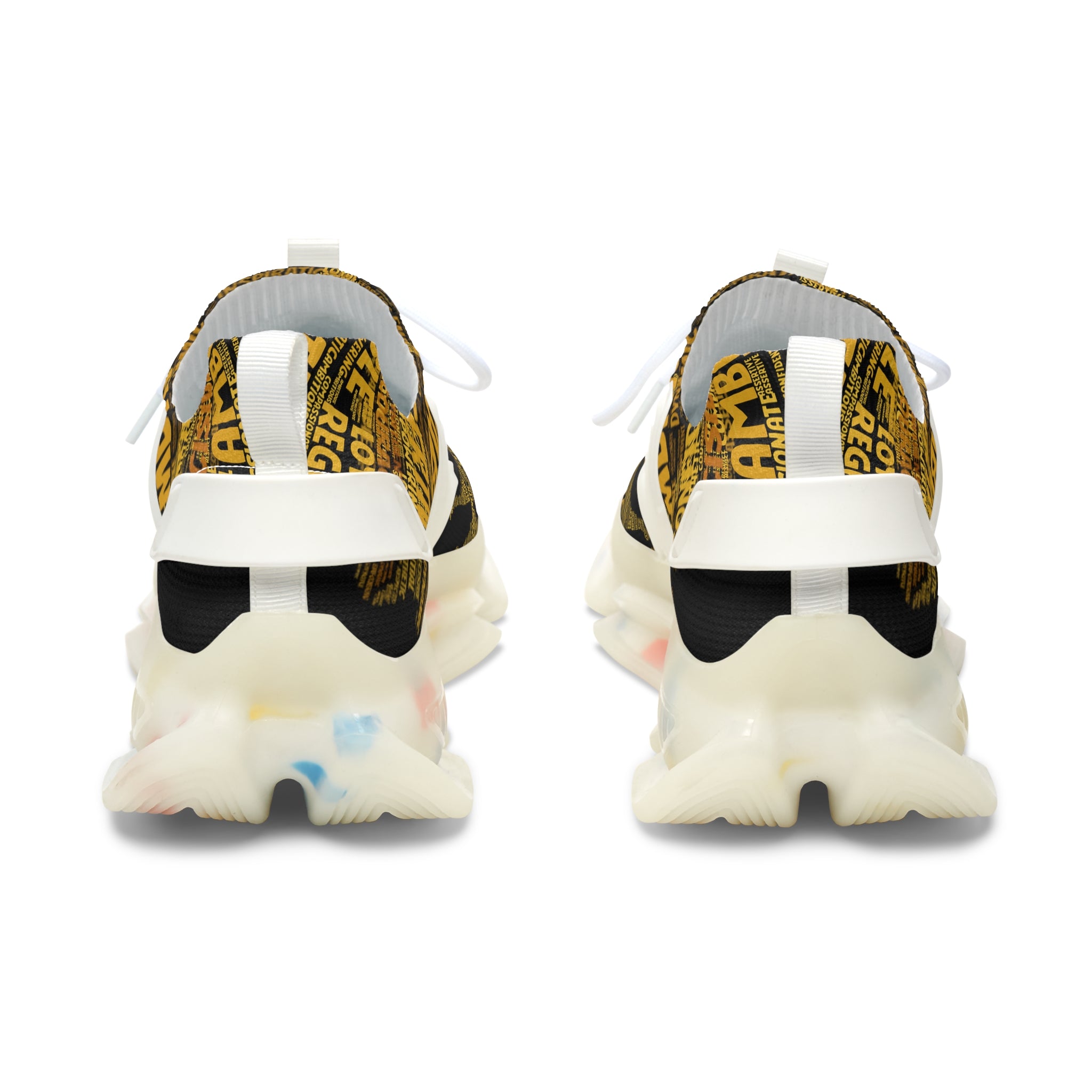 Bozz Queen Black & Yellow Women's Mesh Sneakers - Comfortable Athletic Shoes