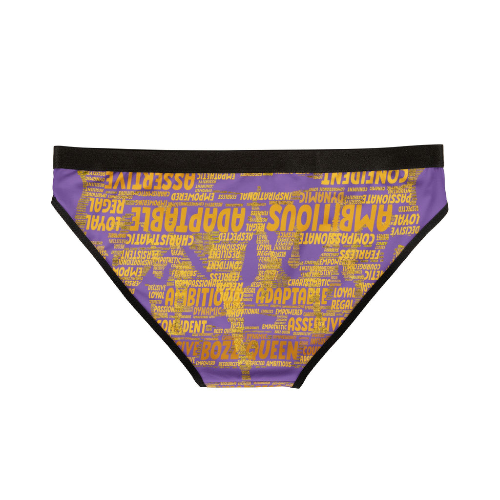 Women's Light Purple Yellow Motivational Underwear - Bold Statement Lingerie