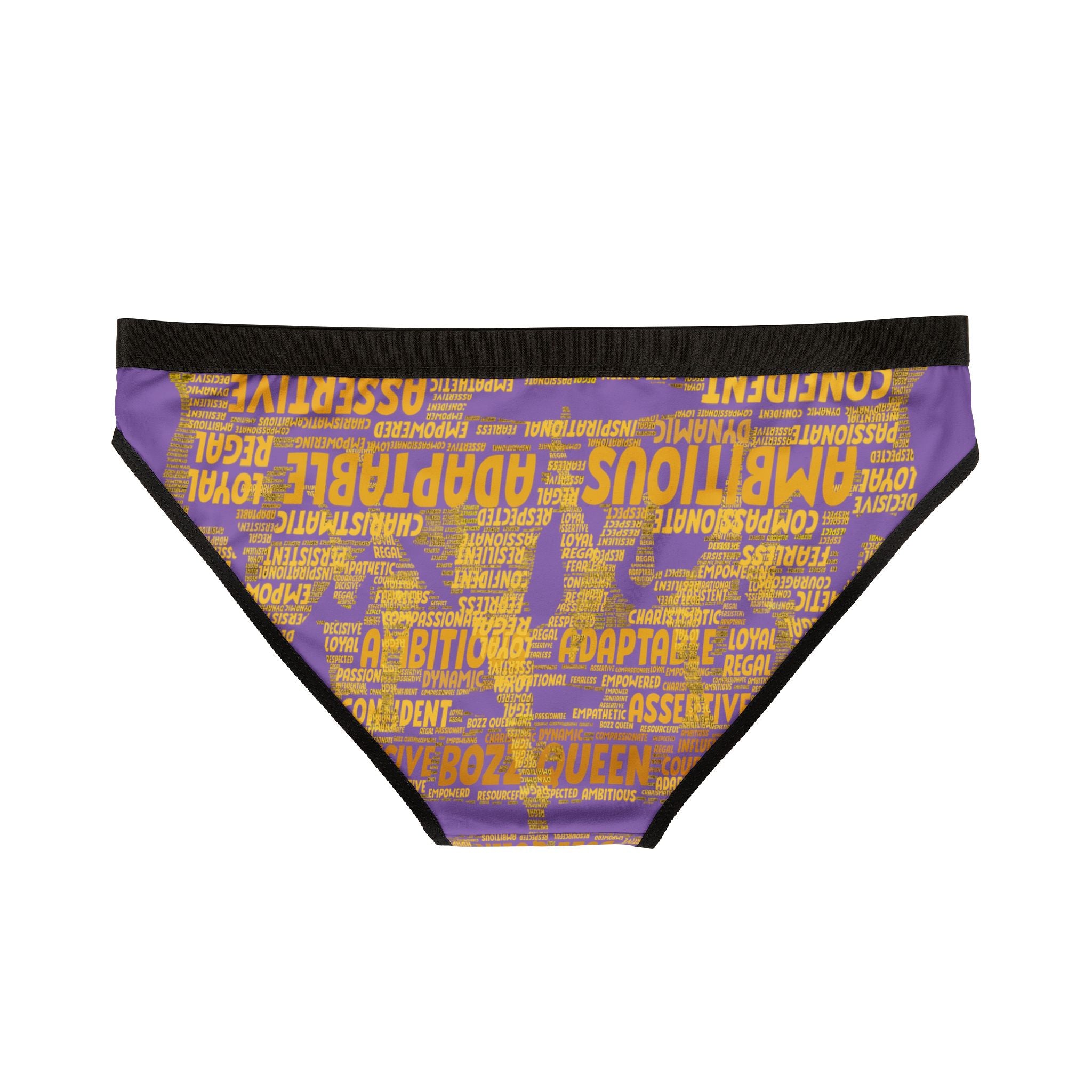 Women's Light Purple Yellow Motivational Underwear - Bold Statement Lingerie
