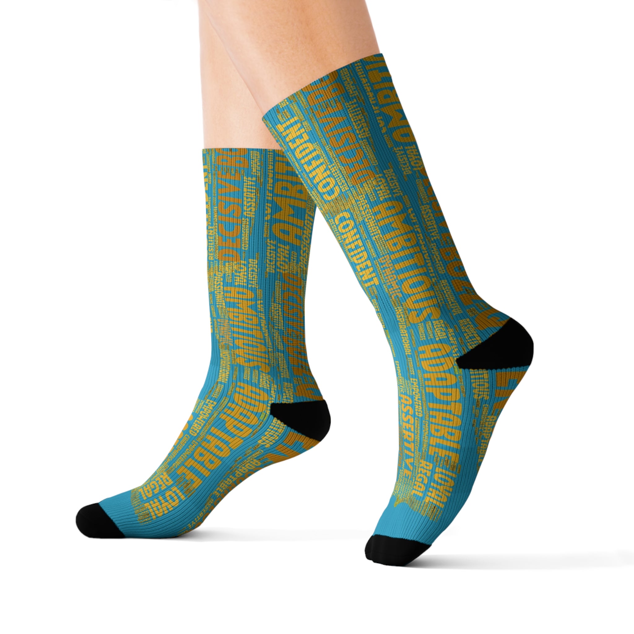 BOZZ QUEEN Turquoise Bold Statement Socks - Empowering Motivational Wear