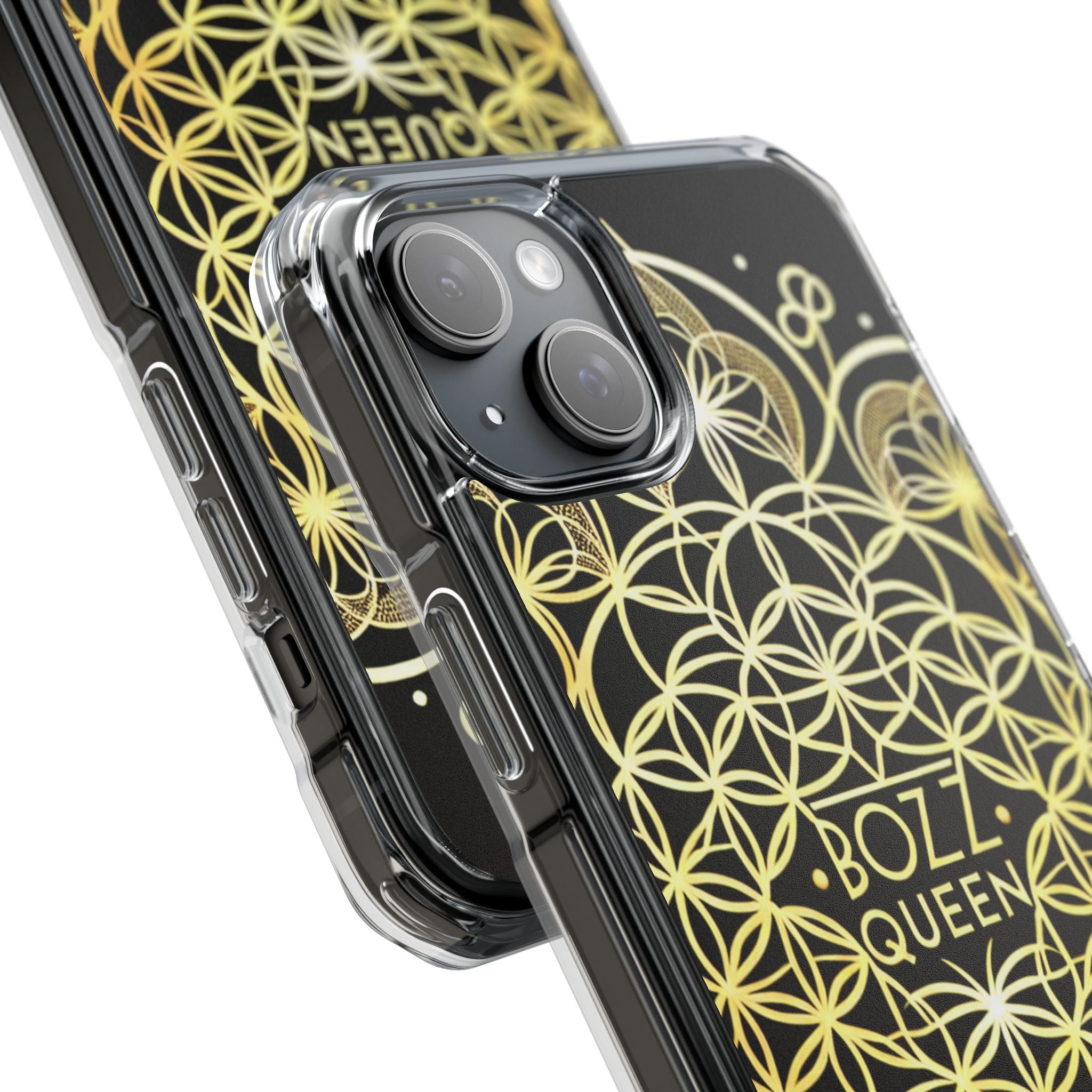 Magnetic Phone Case with Mandala Design, Boz Queen Protective Cover, Gift for Her, Bohemian Aesthetic, Unique Phone Accessory