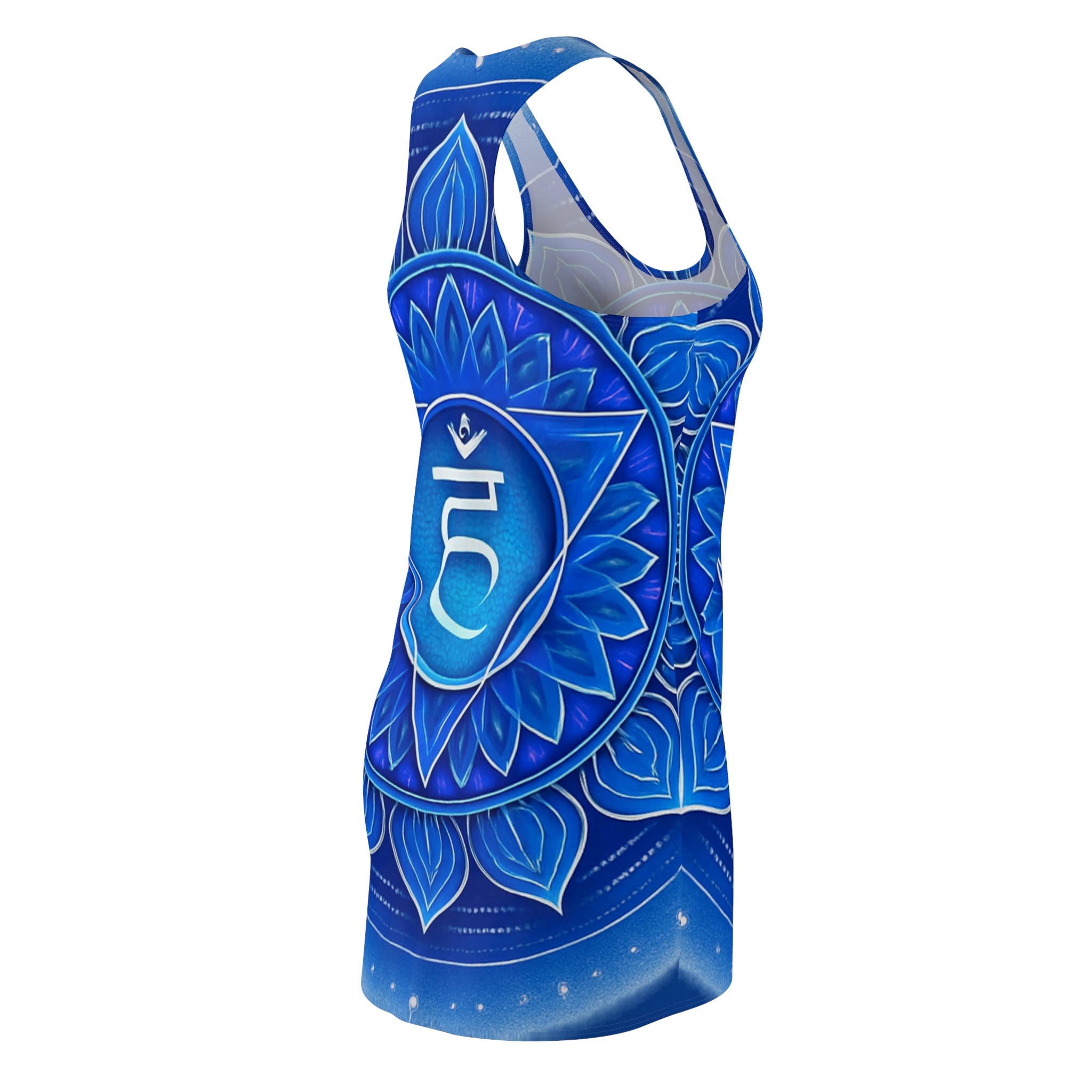 Blue Chakra Flow Racerback Dress - Throat Energy (Vishuddha) Wellness Wear