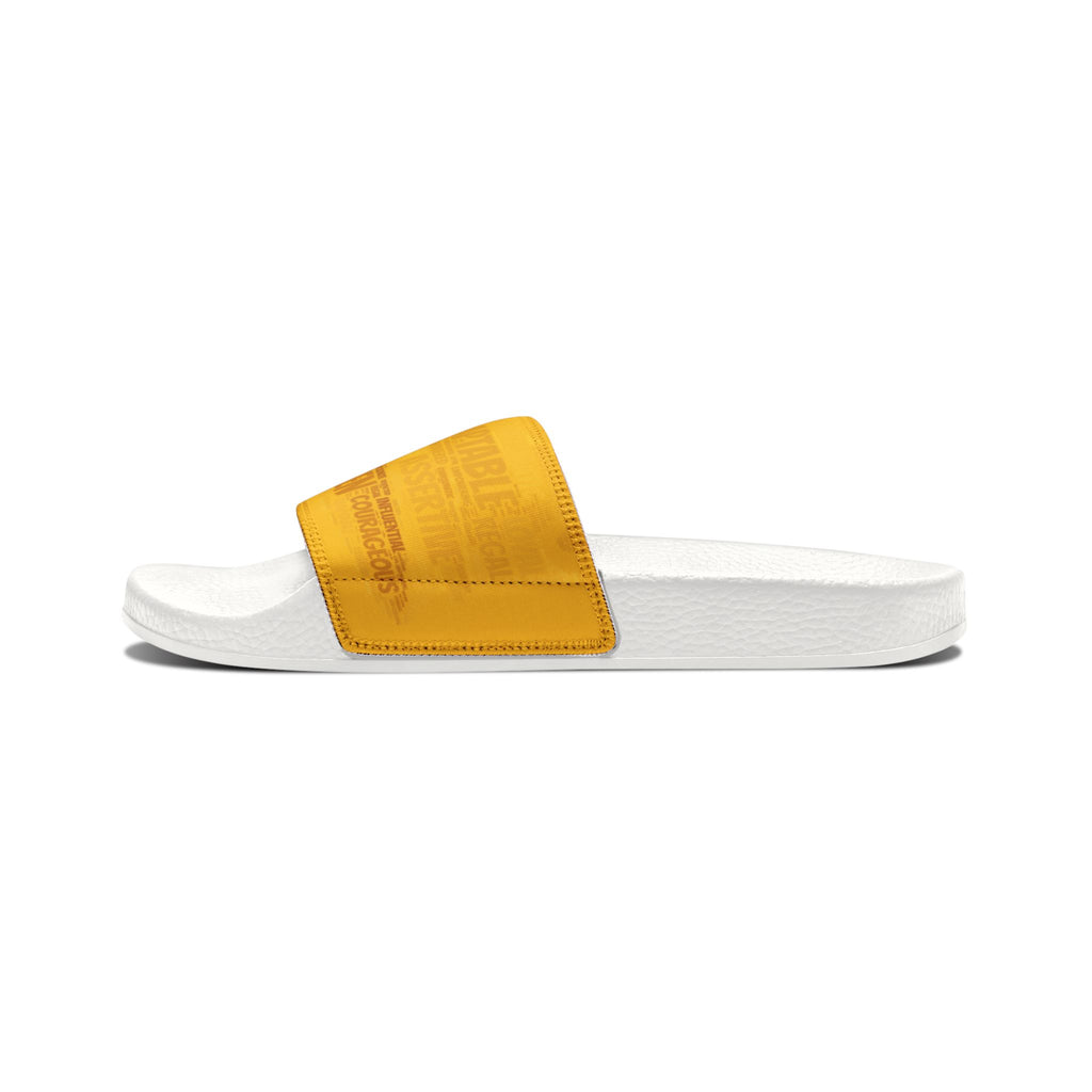 Bozz Queen Yellow & Gold Women's Sandals - Removable Strap Beach Slides