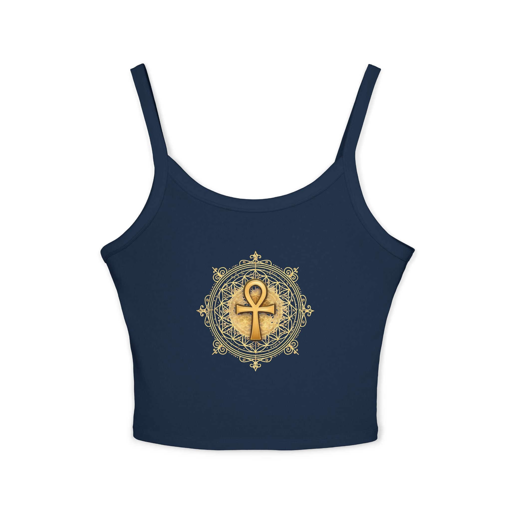 Ankh Spaghetti Strap Tank Top - Sacred Symbol Athleisure