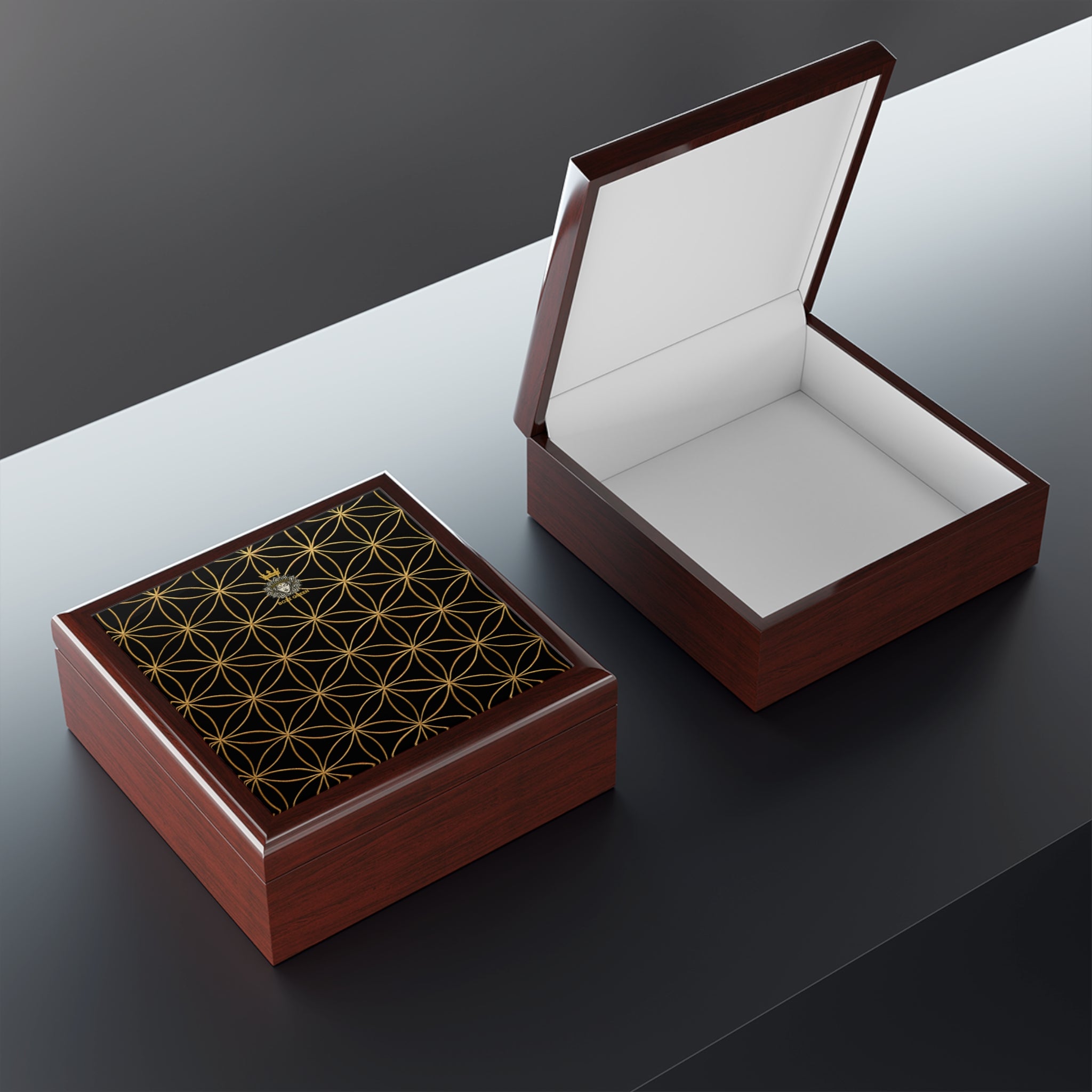 Flower of Life Jewelry Box - Black Elegant Keepsake Organizer