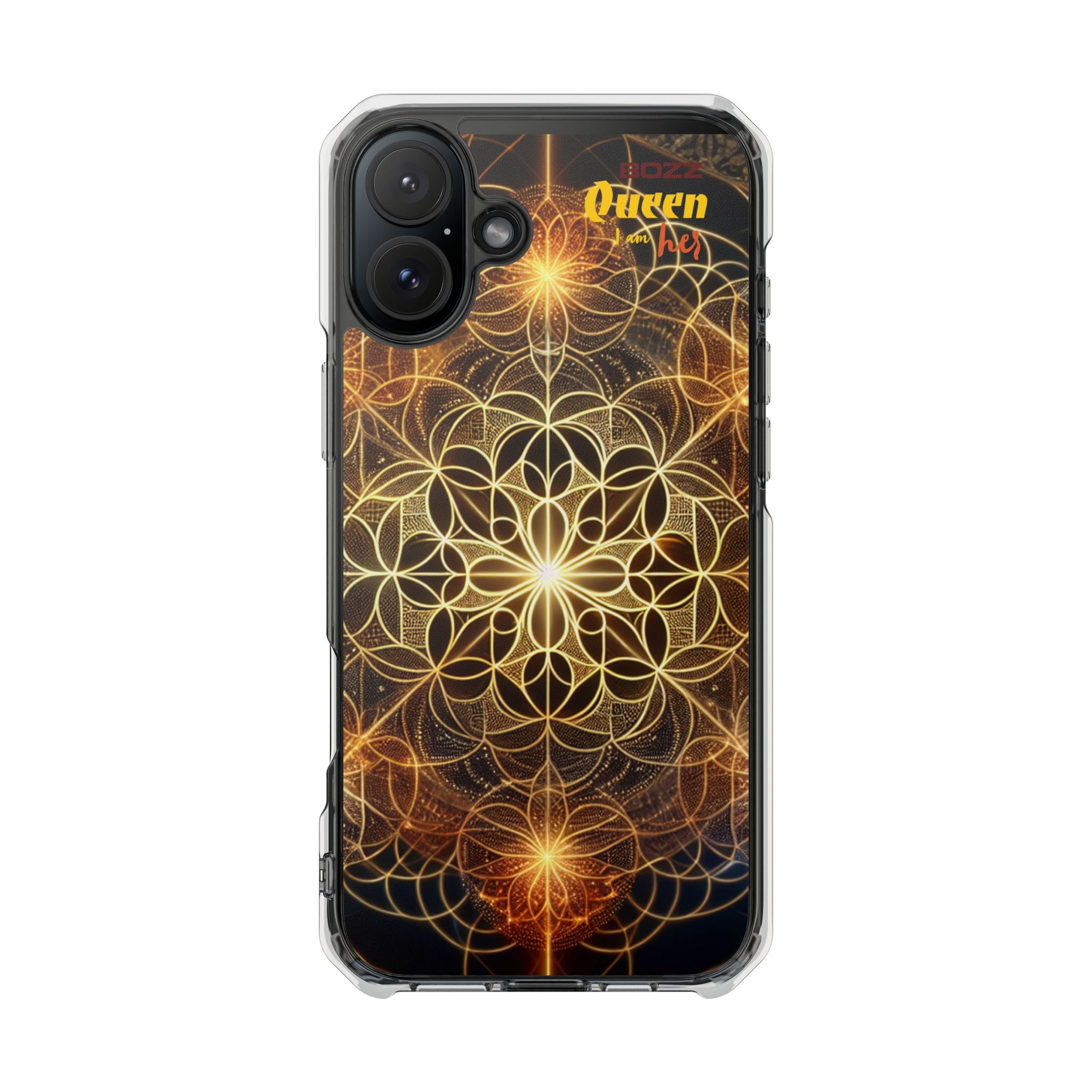 Magnetic Phone Case with Geometric Design, Crystal Clear Protection, Phone Accessory, Gift for Her, Stylish Tech