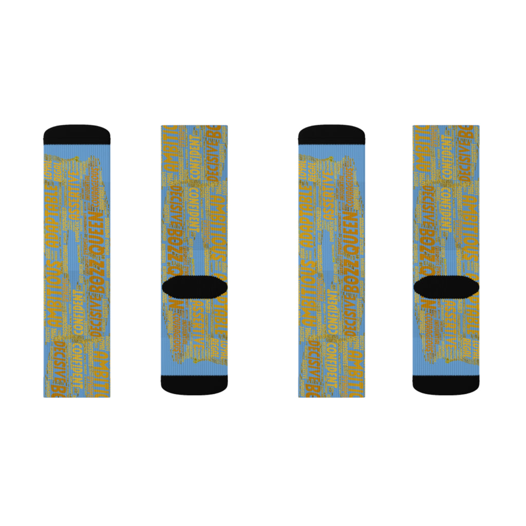 Light Blue Bold Statement Socks | Inspirational Gift, Trendy Accessories, Positive Affirmations, Unique Fashion, Motivational Wear