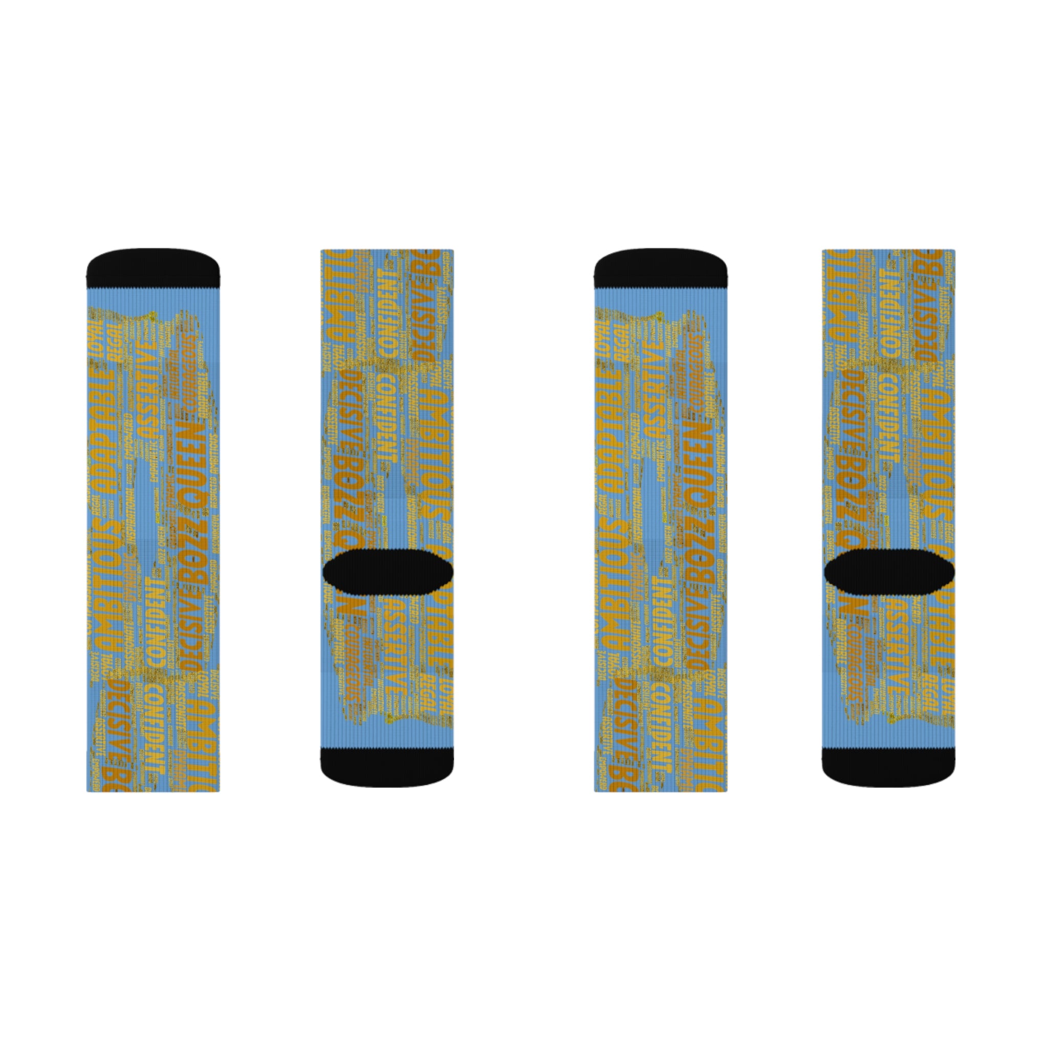 Light Blue Bold Statement Socks | Inspirational Gift, Trendy Accessories, Positive Affirmations, Unique Fashion, Motivational Wear