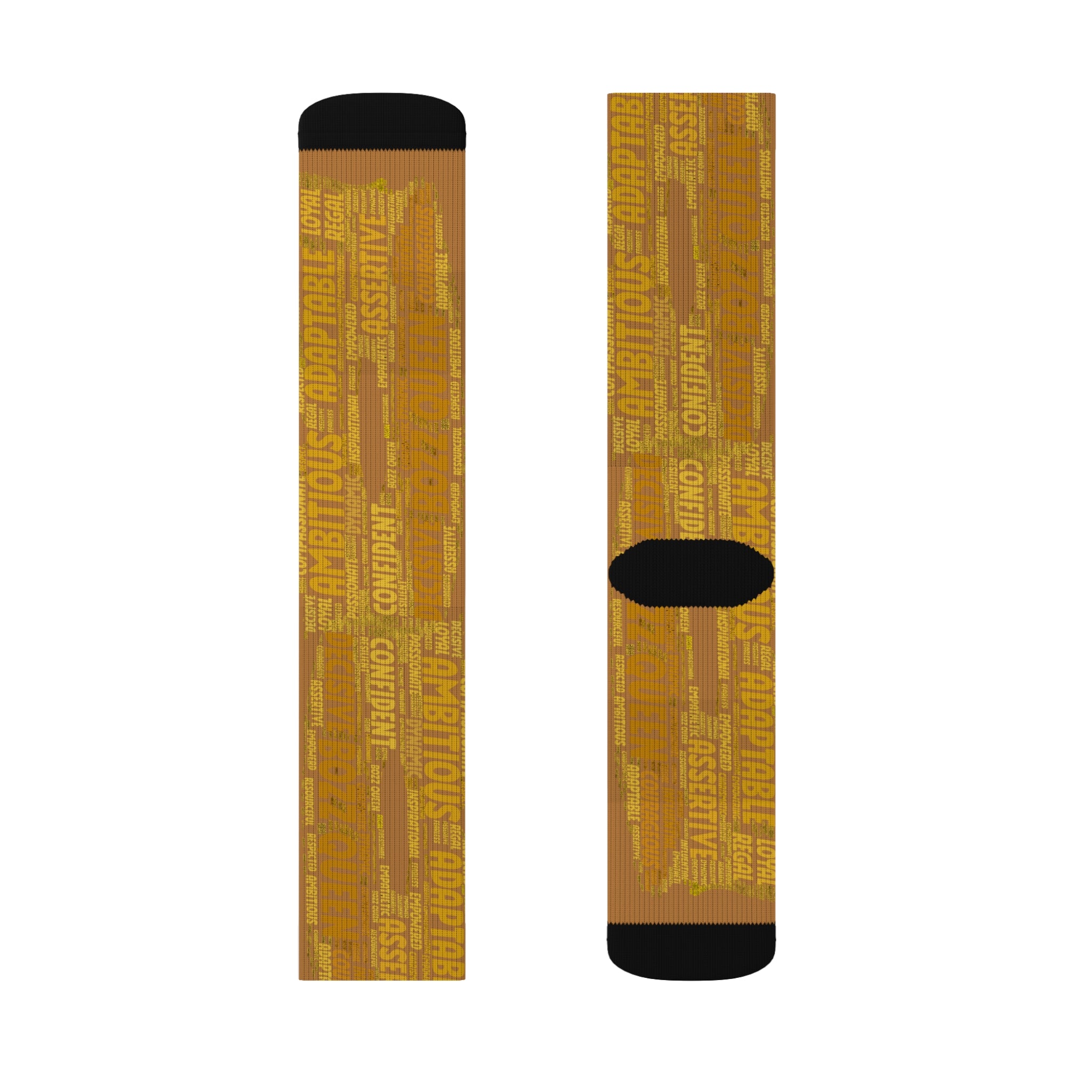 BOZZ QUEEN Light Brown Bold Statement Socks - Empowering Motivational Wear