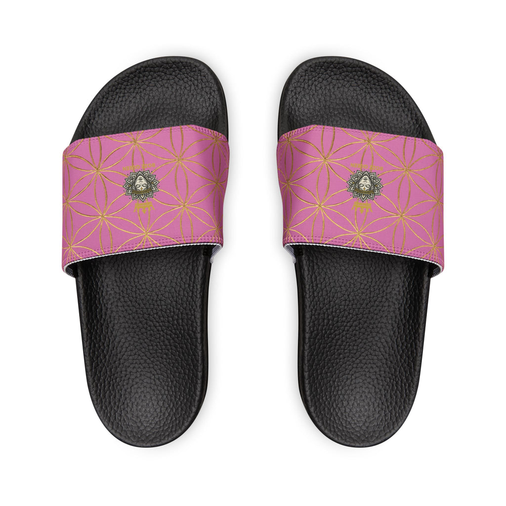 Bozz Queen Light Pink Flower of Life Women's Sandals - Removable Strap Beach Slides