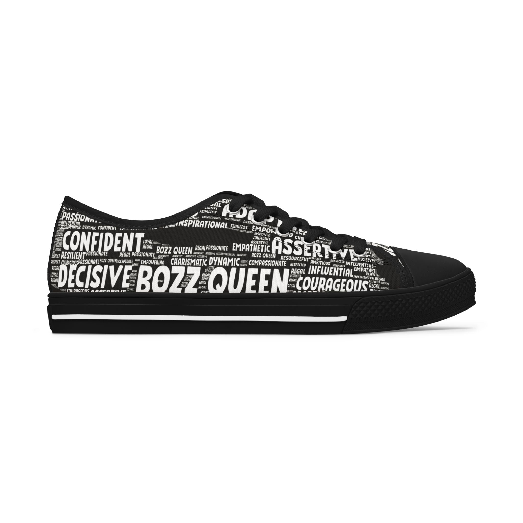 Assertive Women's Sneakers - Black & White Empowering Footwear for Confident Women