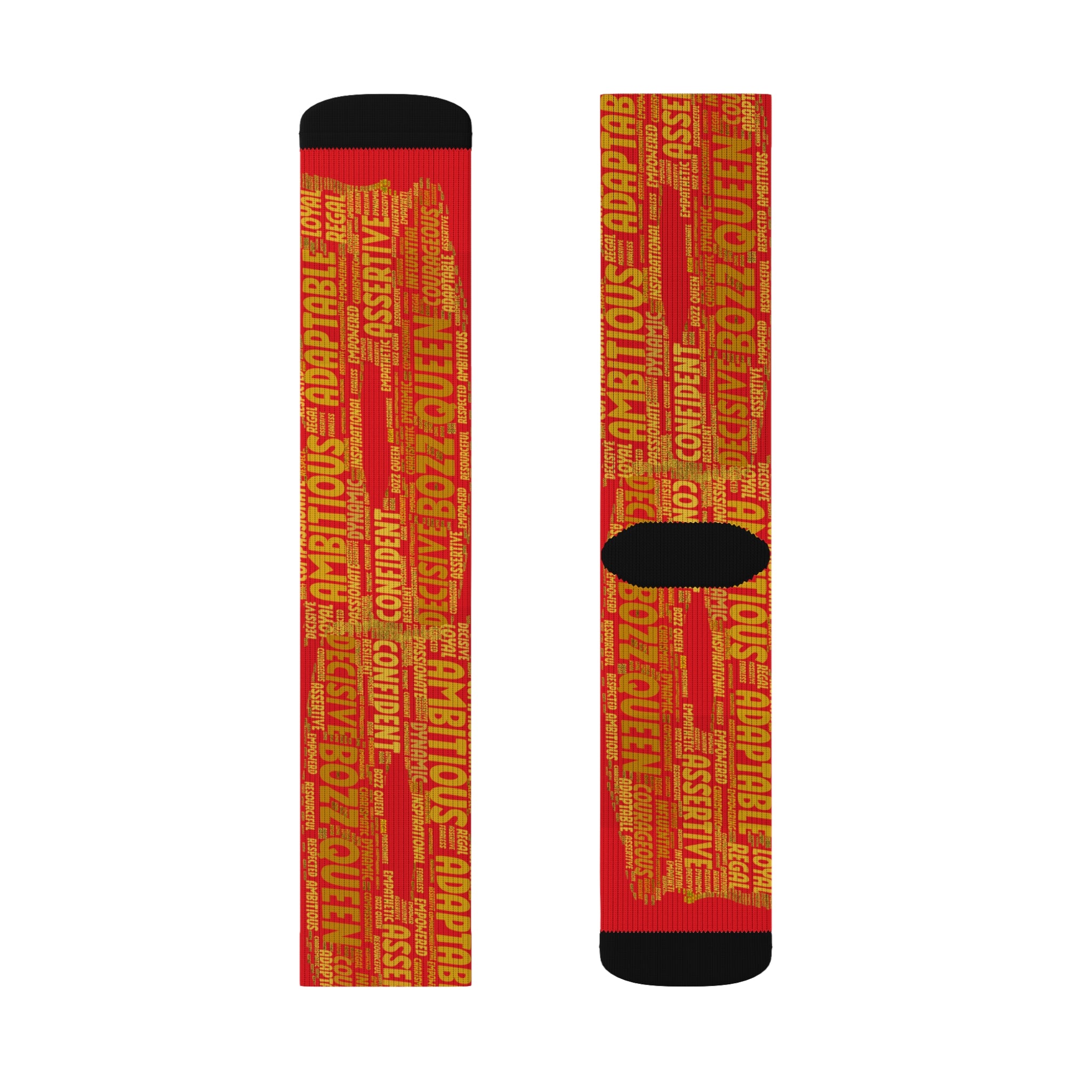 Red Bold Statement Socks | Inspirational Gift, Trendy Accessories, Positive Affirmations, Unique Fashion, Motivational Wear