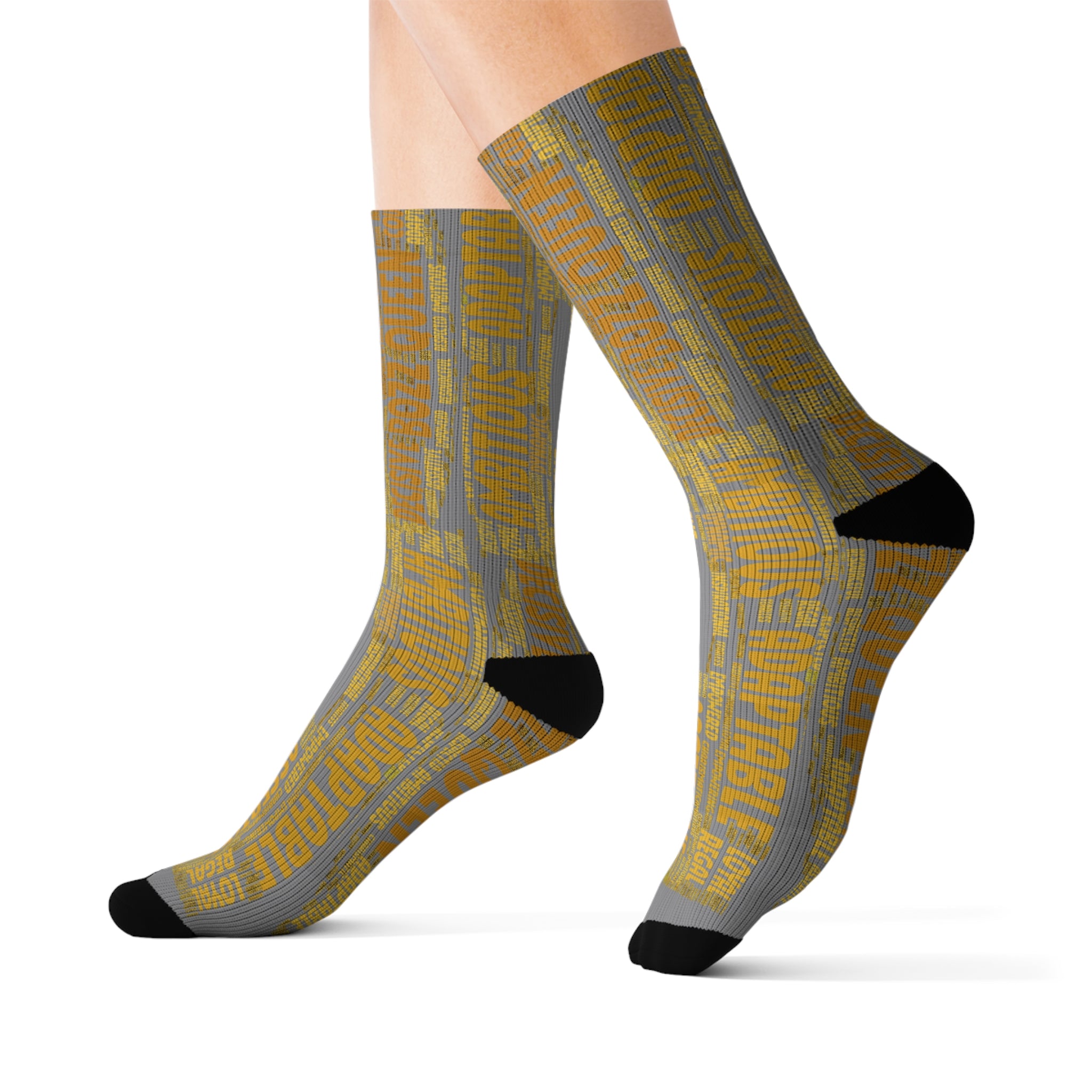 BOZZ QUEEN Grey Bold Statement Socks - Empowering Motivational Wear