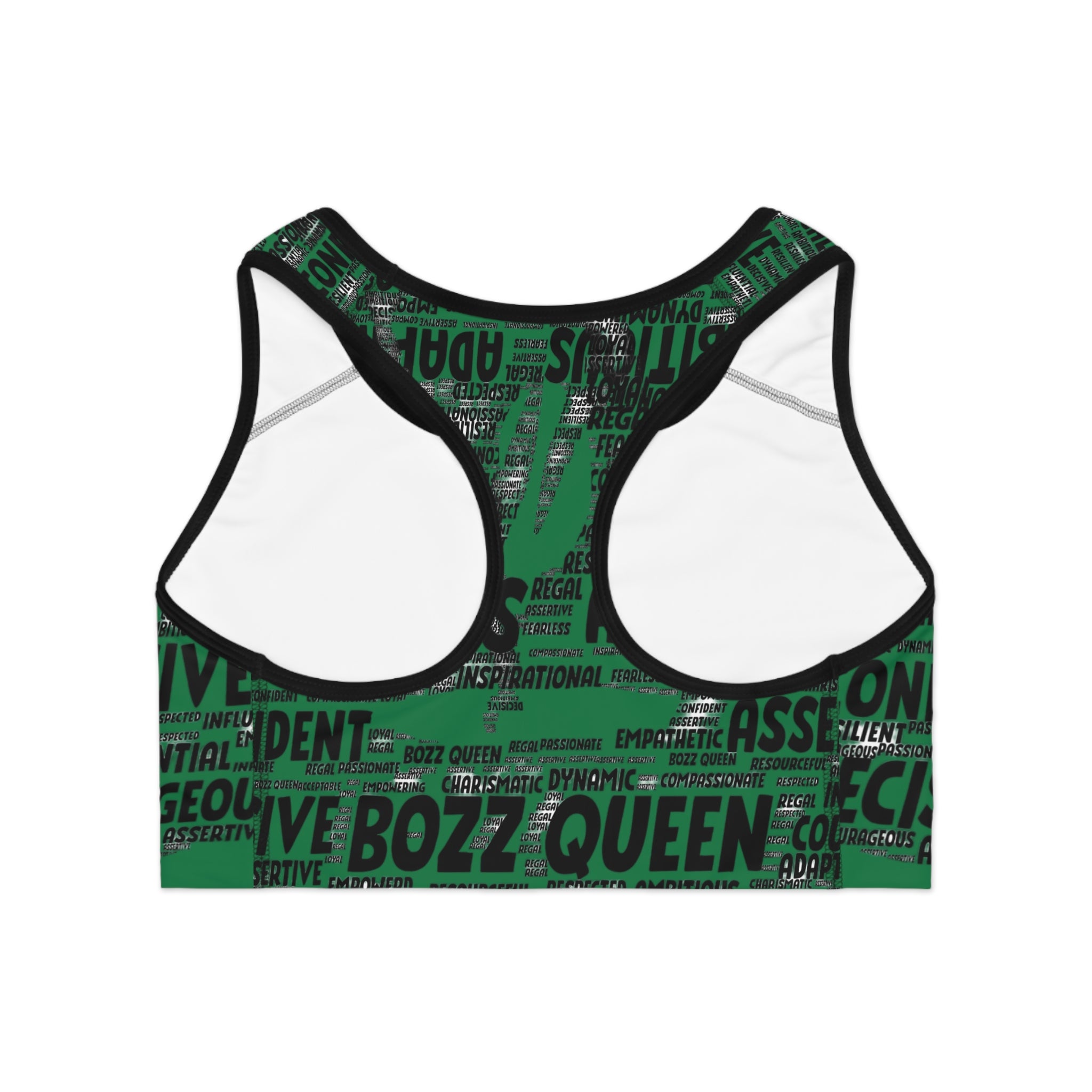 Empowering Sports Bra - Bozz Queen Origin Collection | Dark Green & Black