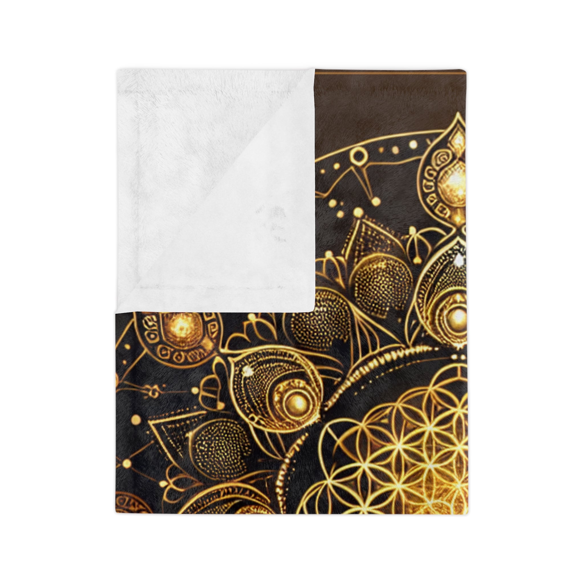 Mandala Velvet Blanket - Cozy Gift for Bohemian Decor, Home Accents, Meditation, Yoga, Queen Gifts