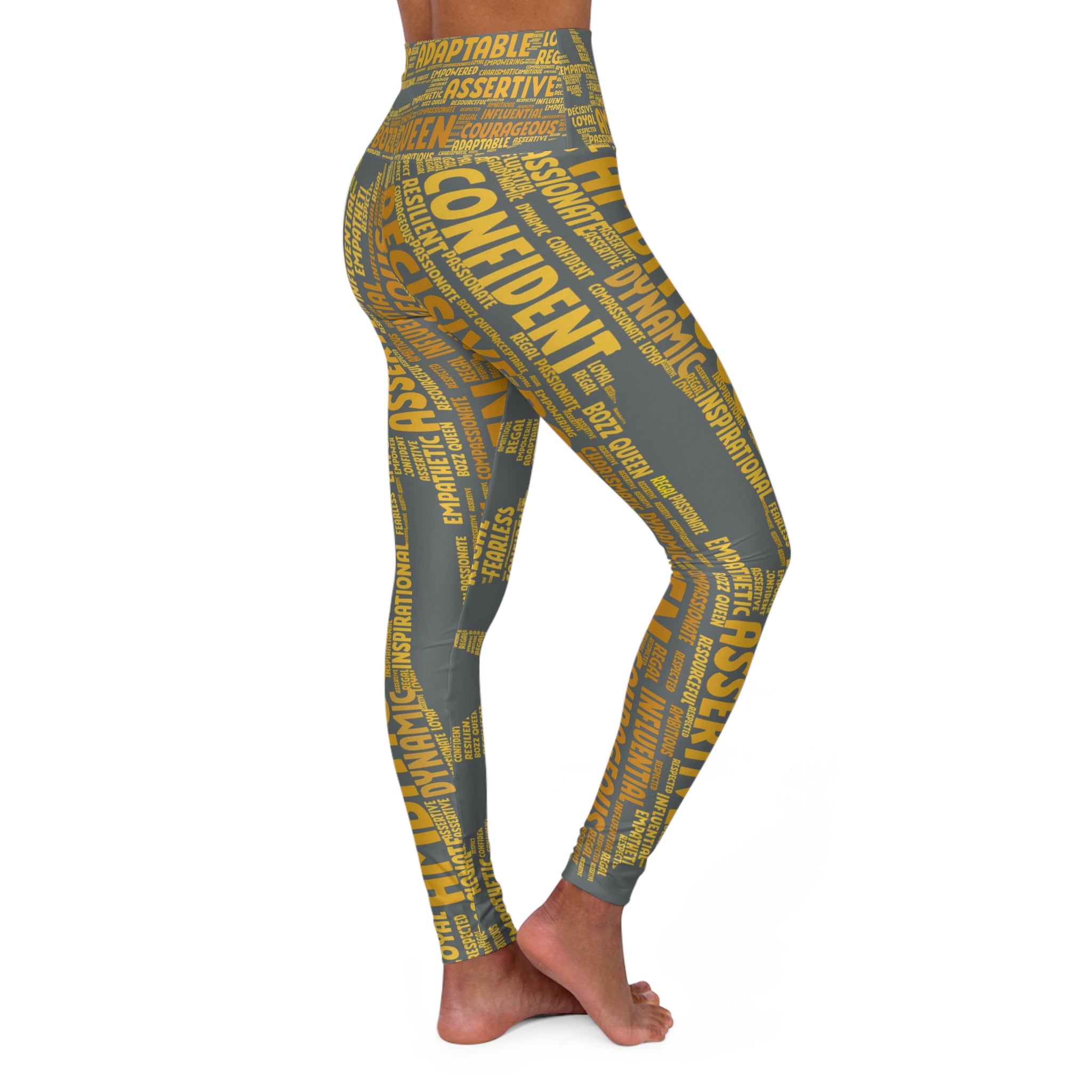 Empowering High Waisted Yoga Leggings - Motivational Activewear for Fitness, Workout, Yoga, Athleisure, Everyday Wear