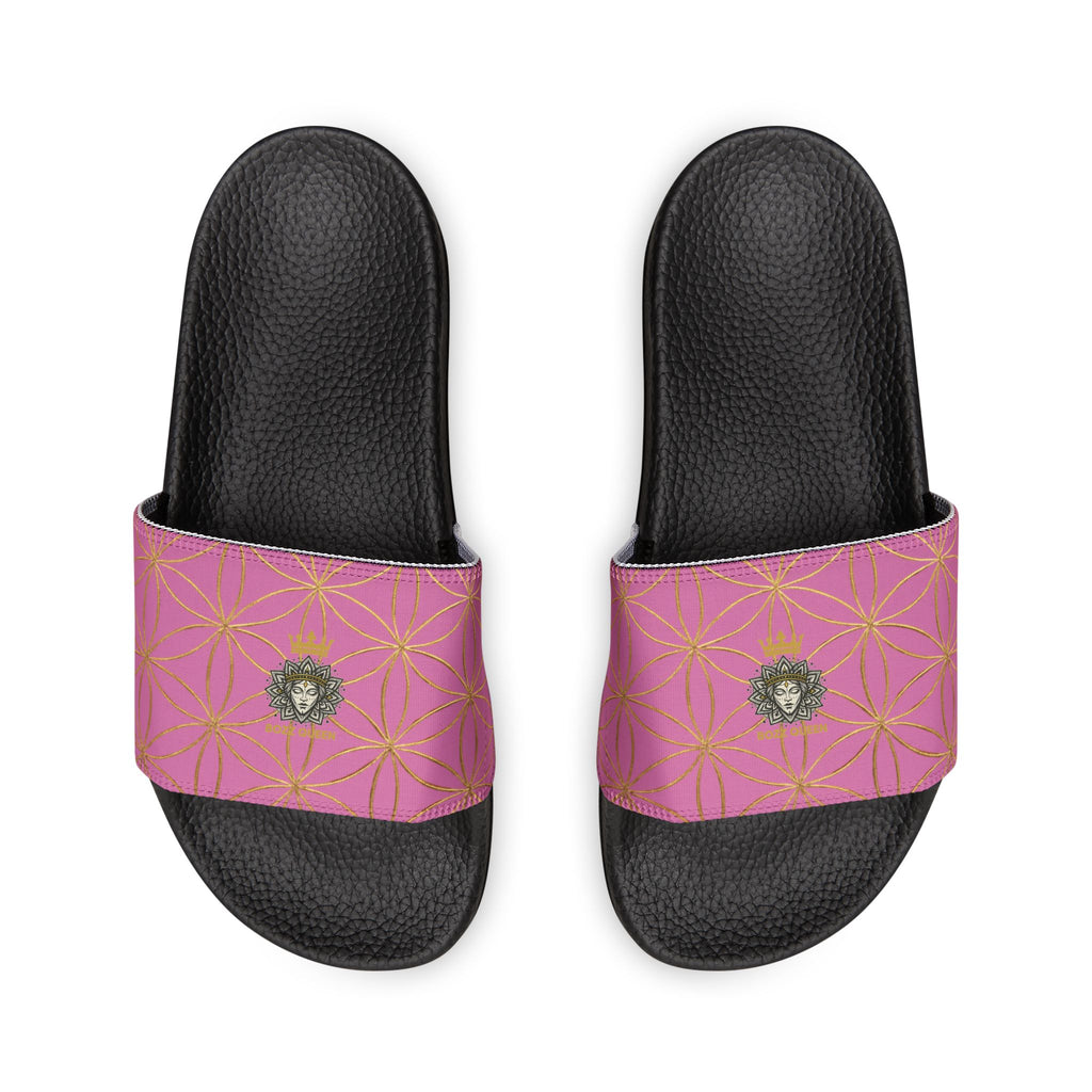 Bozz Queen Light Pink Flower of Life Women's Sandals - Removable Strap Beach Slides