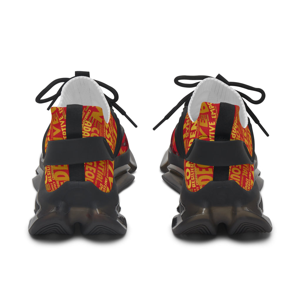 I AM Series Dark Red Women's Mesh Sneakers - Bold Graphic Athletic Shoes